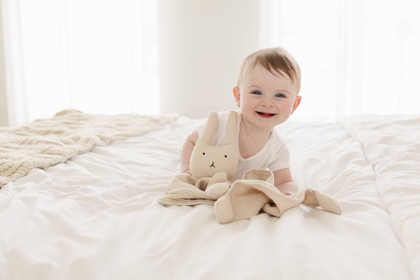 Marlowe & Co Natural Sand Bunny Lovey Blanket