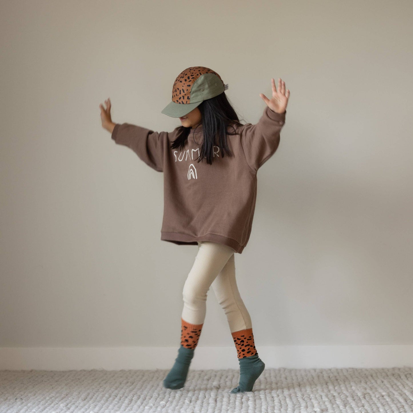 Summer In May - Socks - Cheetah/Bottle Green