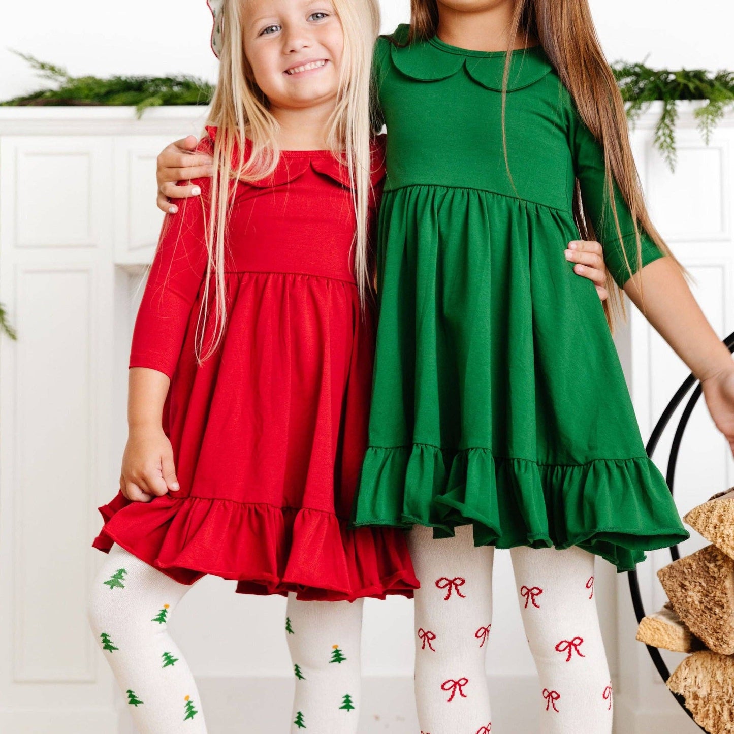 LIttle Stocking Co. Holiday Bow Knit Tights