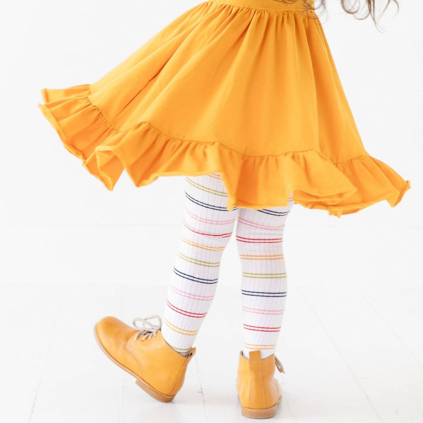 Rainbow Stripe Ribbed Knit Tights