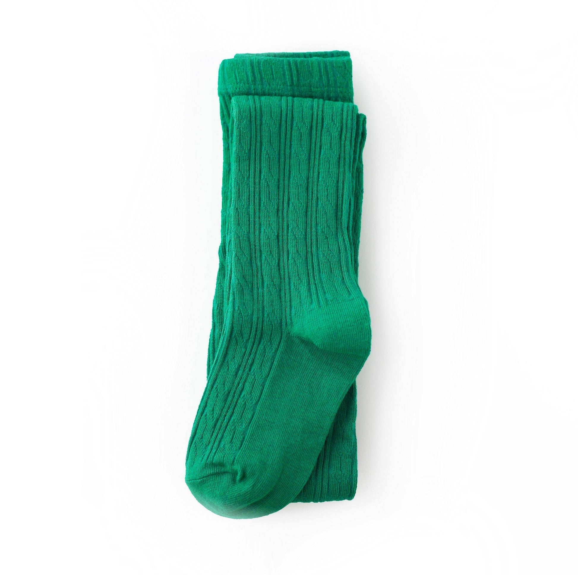 Emerald cable knit tights by little stocking co.