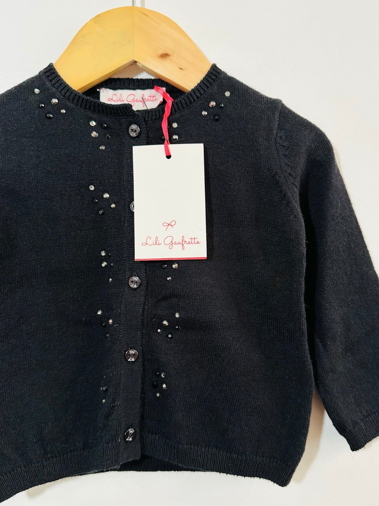 Lili Gaufrette Bejeweled Cardigan / 12M