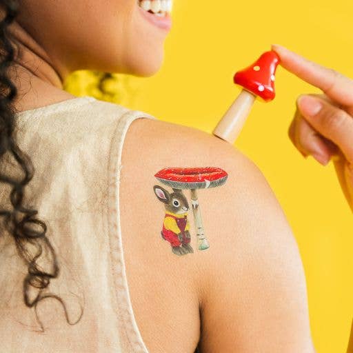 Tattly - Toadstool Bunny Tattoo Pair by artist Richard Scarry
