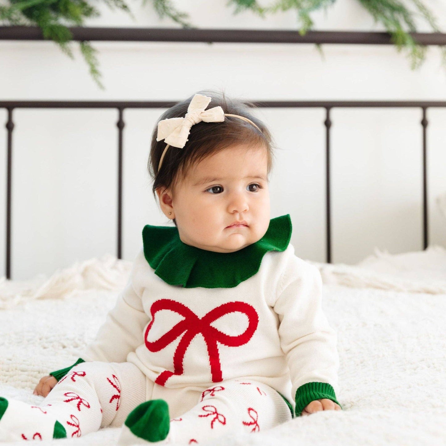 LIttle Stocking Co. Holiday Bow Knit Tights