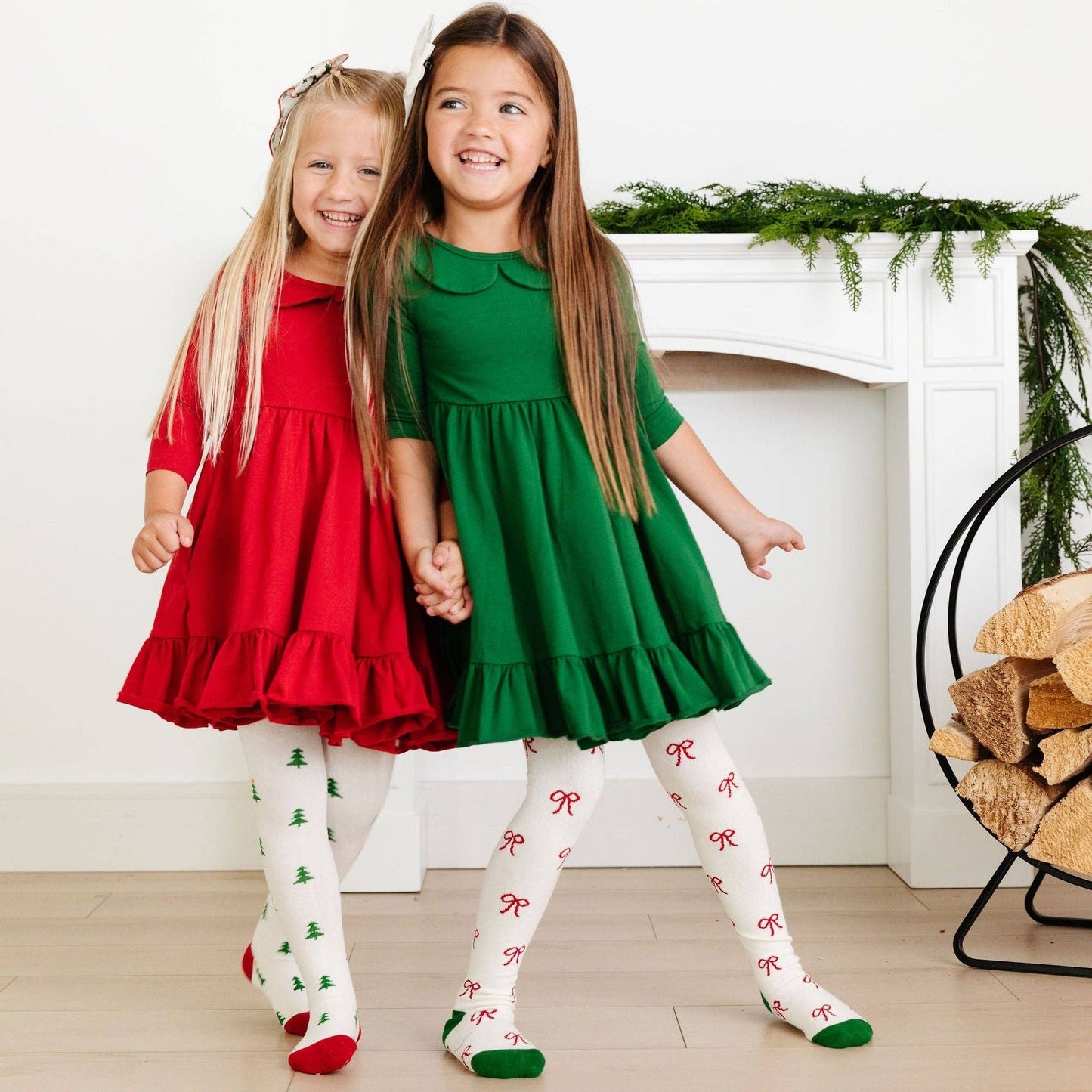 LIttle Stocking Co. Holiday Bow Knit Tights