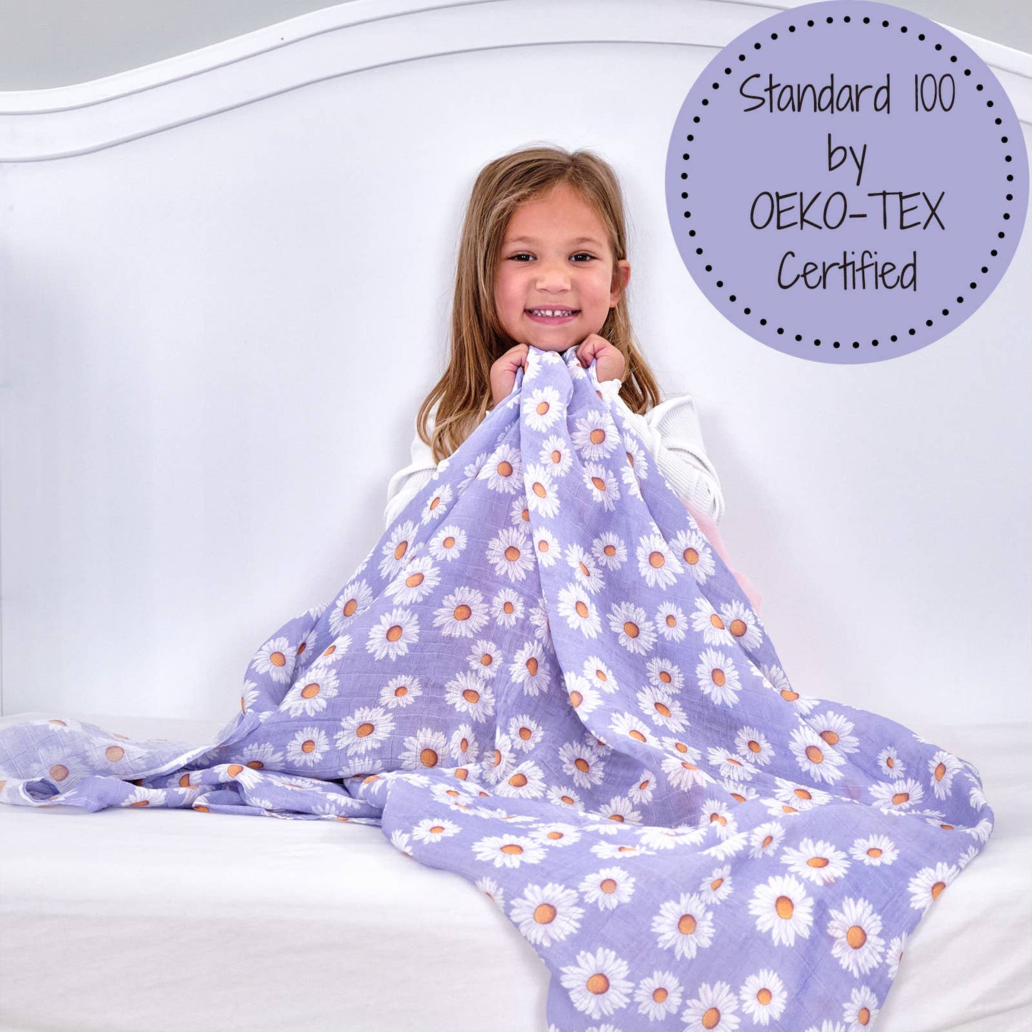 LollyBanks Beautiful Daisy Baby Swaddle Blanket