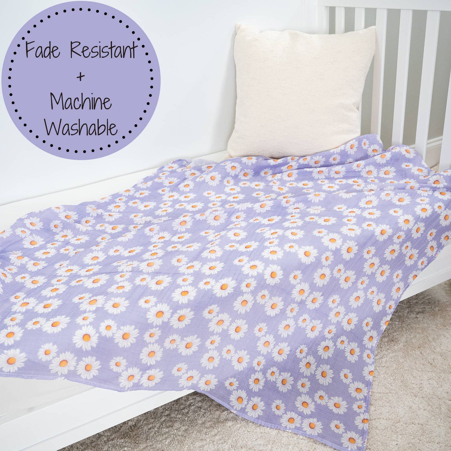 LollyBanks Beautiful Daisy Baby Swaddle Blanket