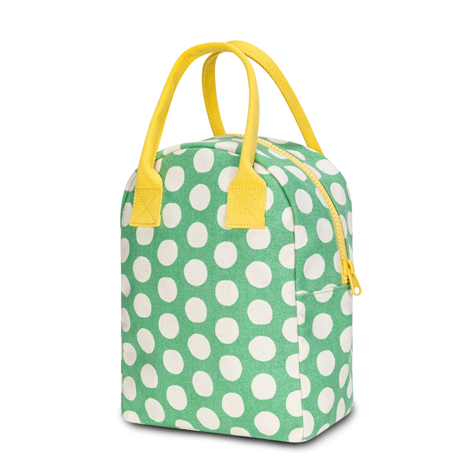 Zipper Lunch Bag - Dot Spring Green