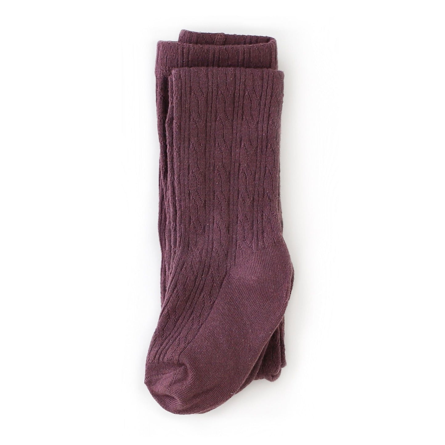 Dusty plum cable knit tights by little stocking co.