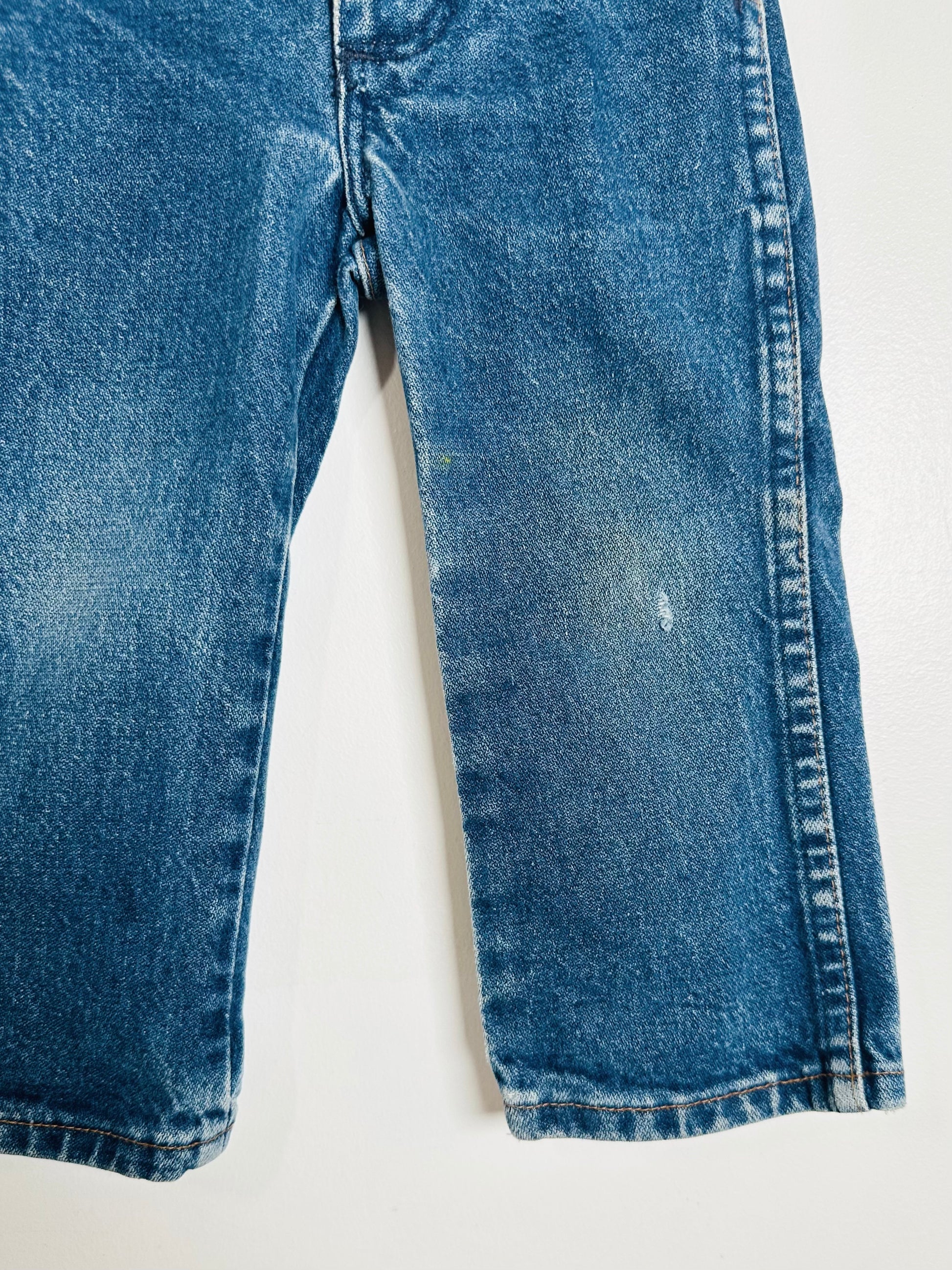 Blue jeans on a white background