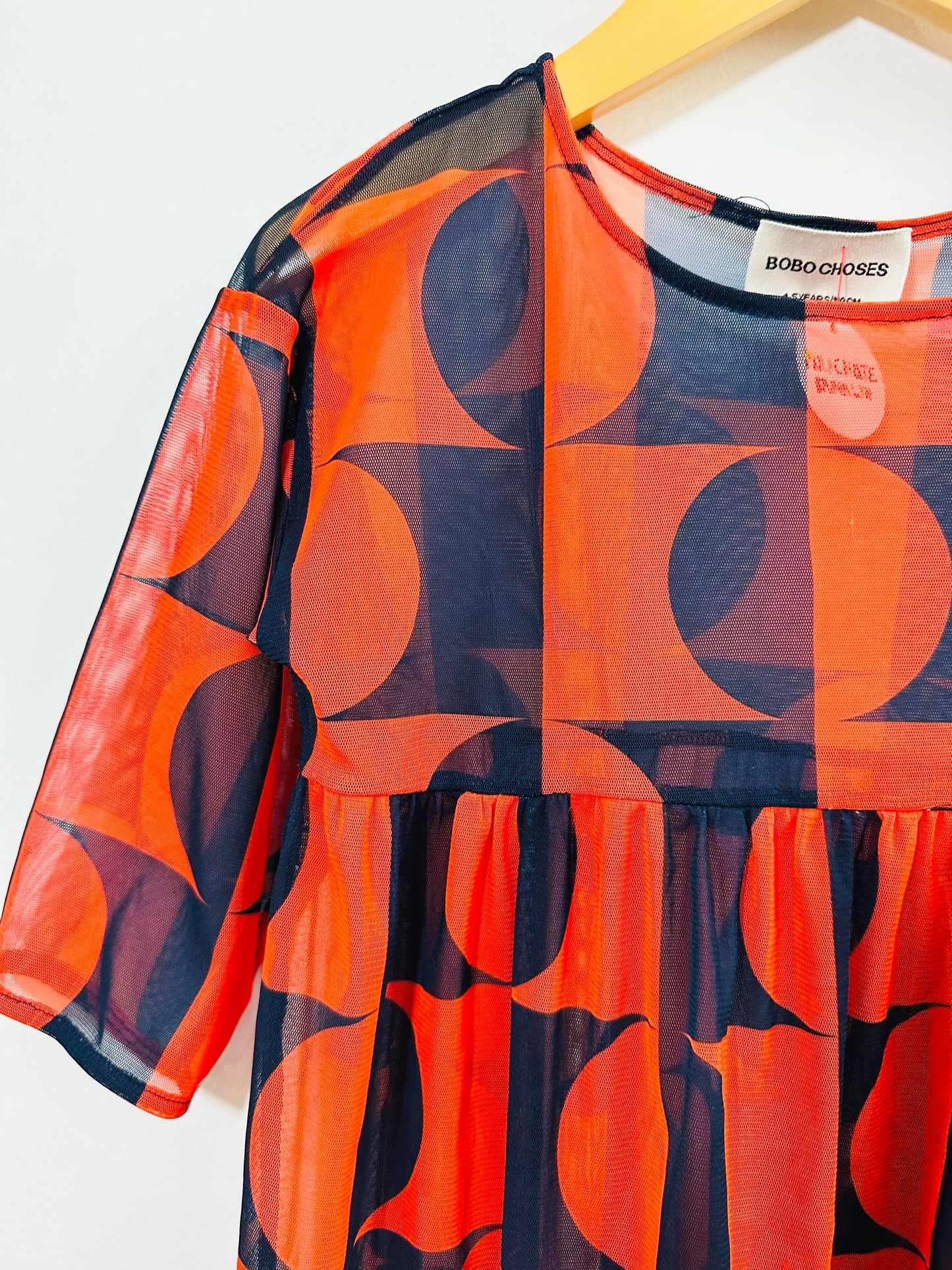 Geometric Mesh Dress / 4-5Y