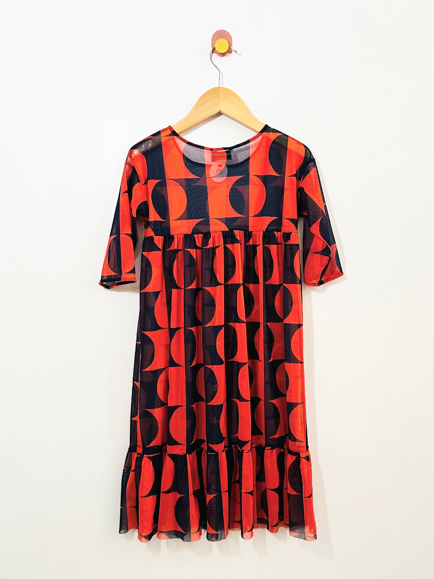 Geometric Mesh Dress / 4-5Y