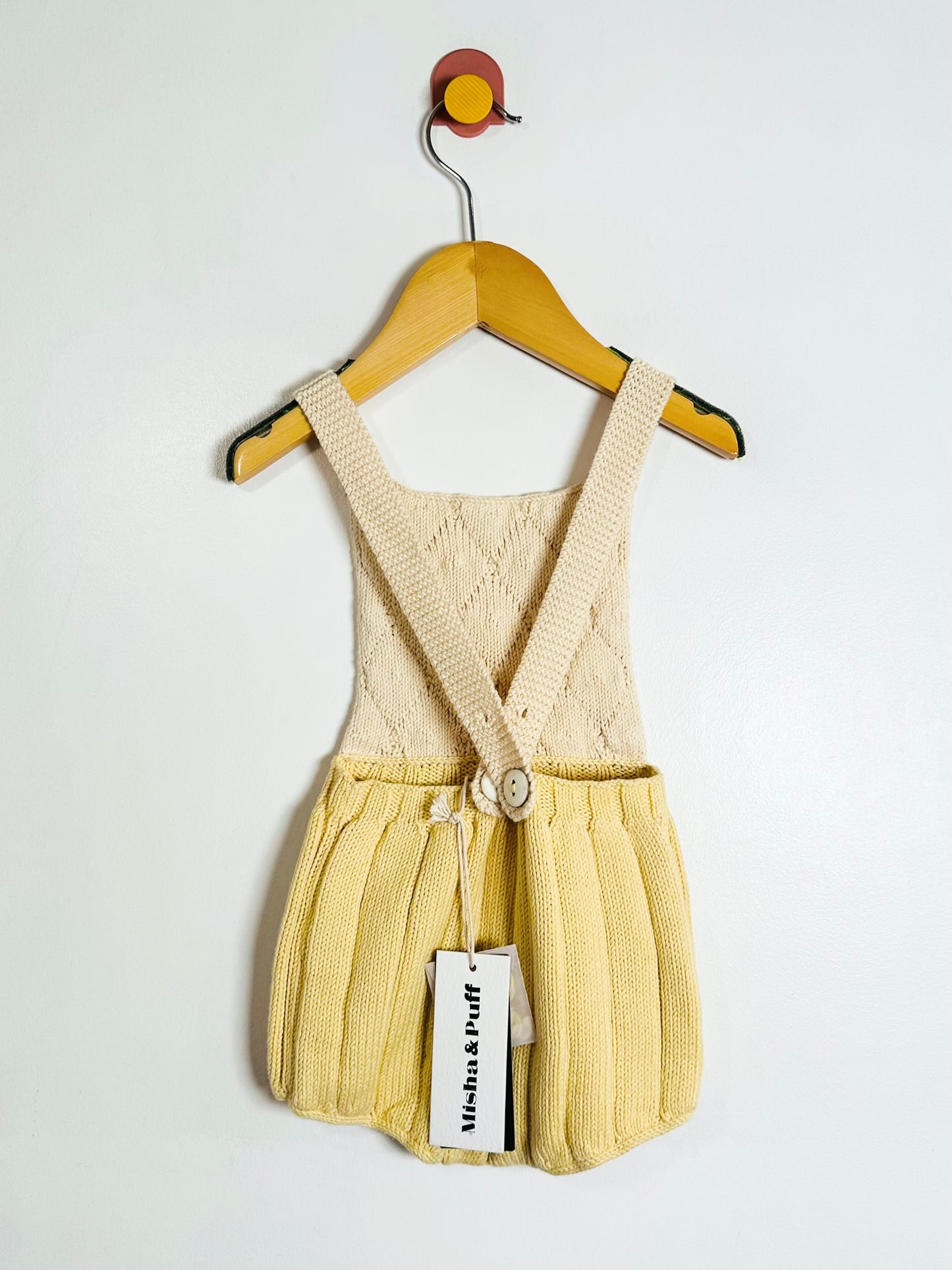 Misha & Puff Diamond Popcorn Knit Romper / 6-12M