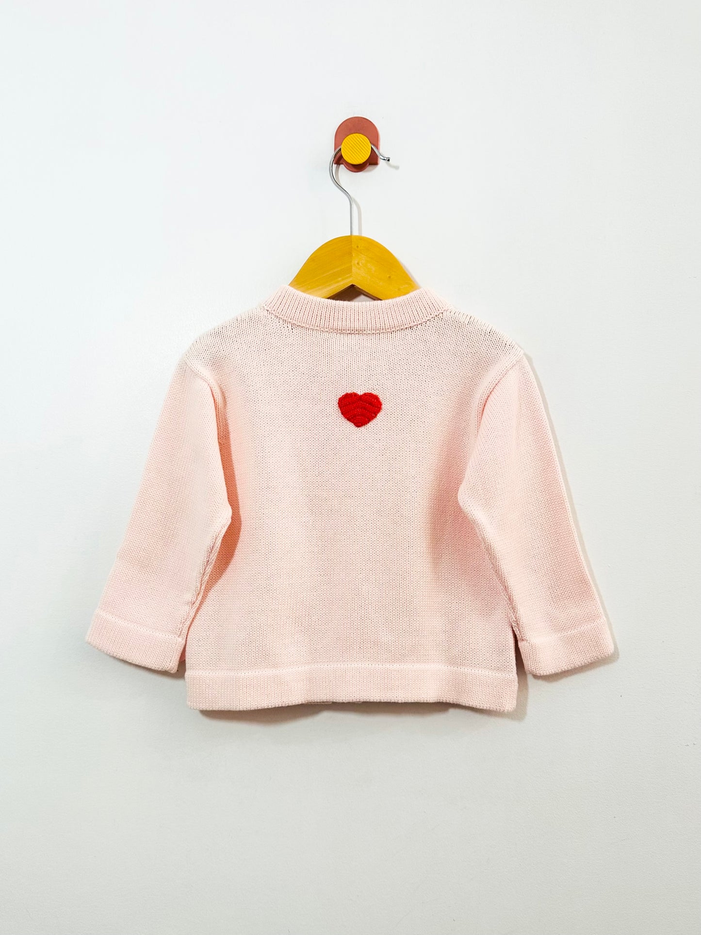 Bella Bliss Embroidered Heart Cardigan / 18M