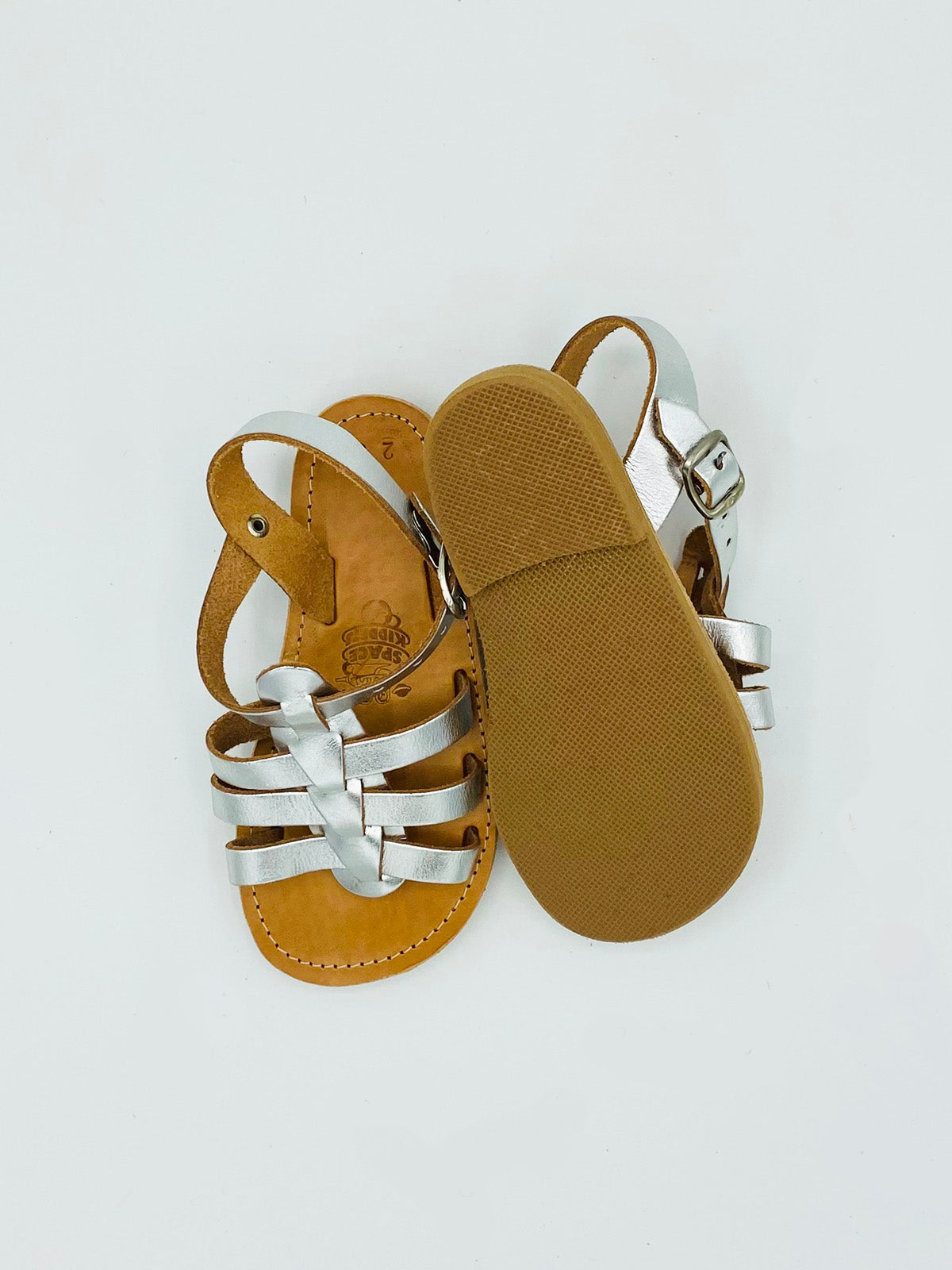 Leather Sandals - cream sparkle