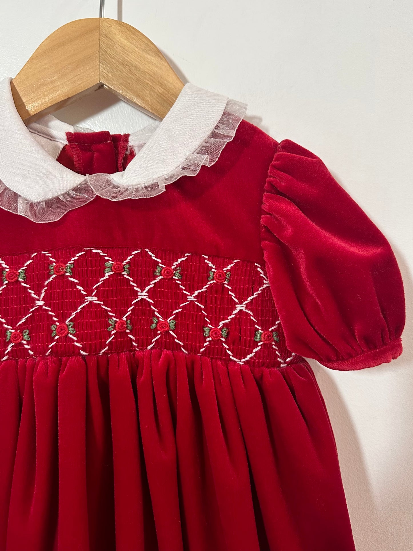 Vintage Velvet Smock Dress / 18M