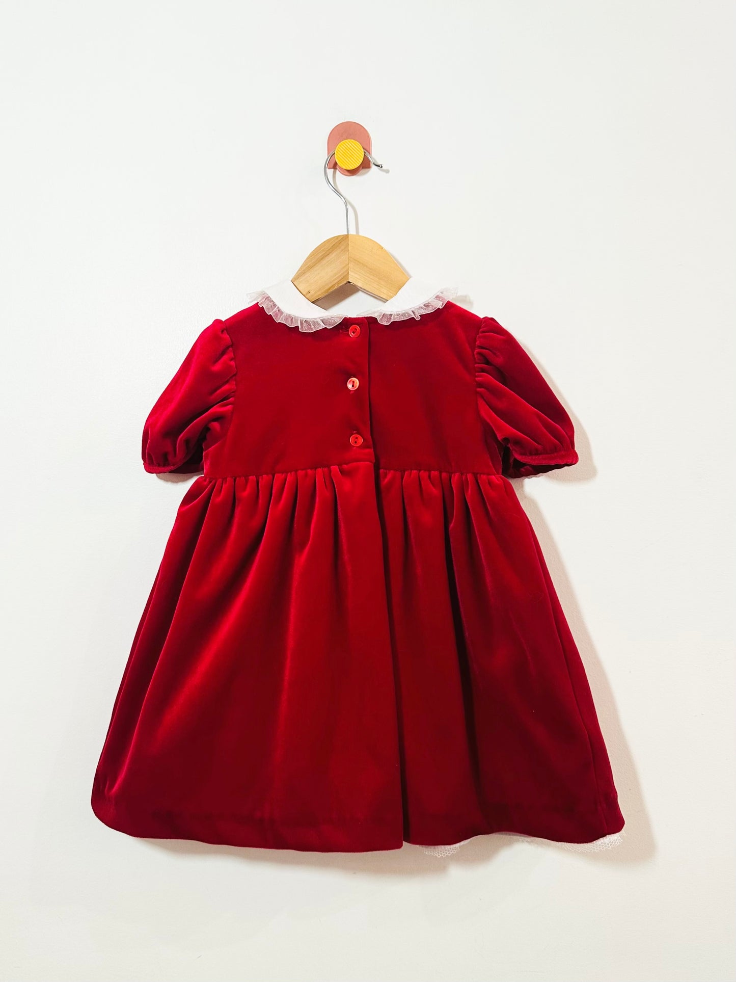 Vintage Velvet Smock Dress / 18M