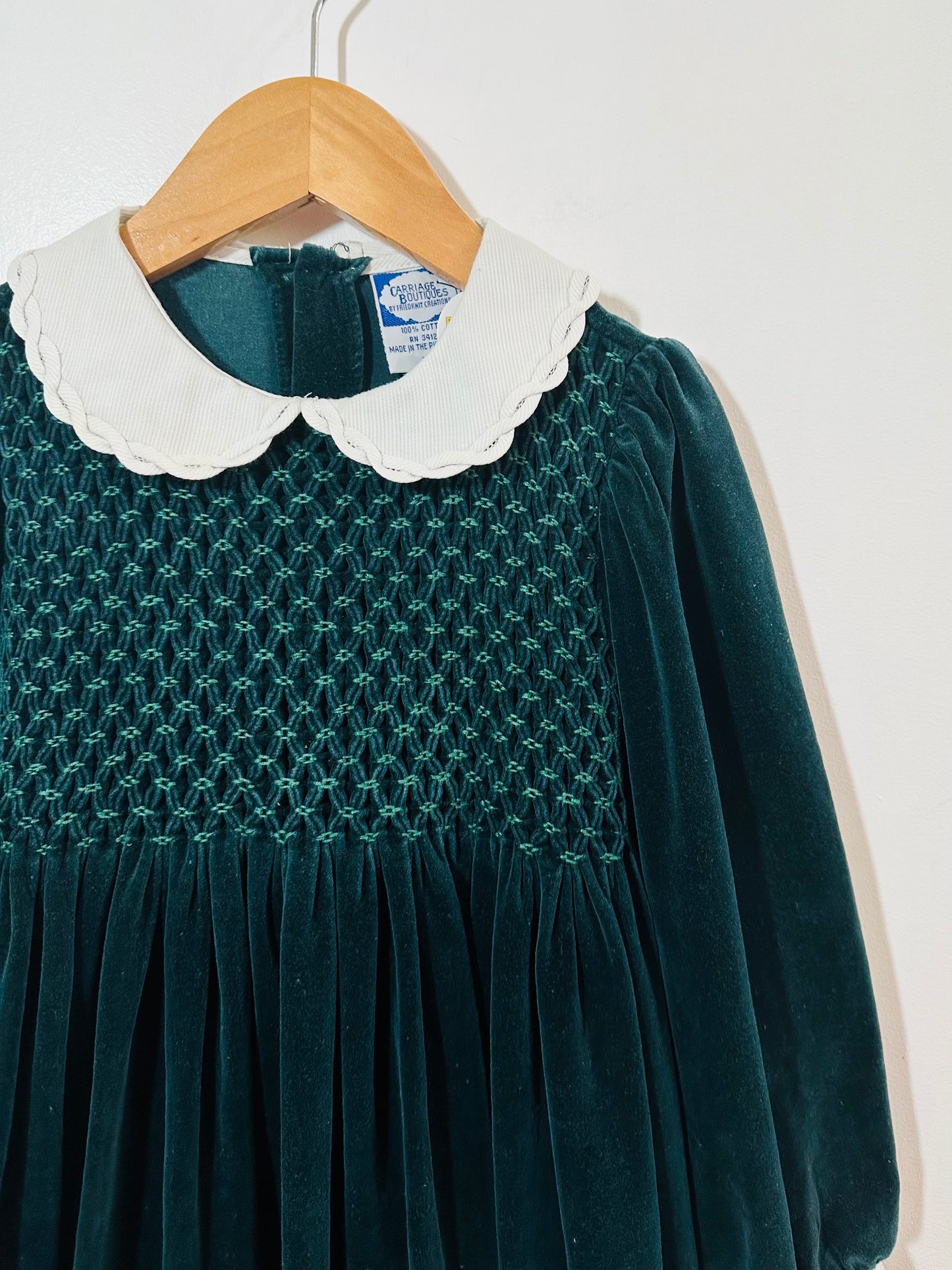 Vintage Velvet Smock Dress / 5Y