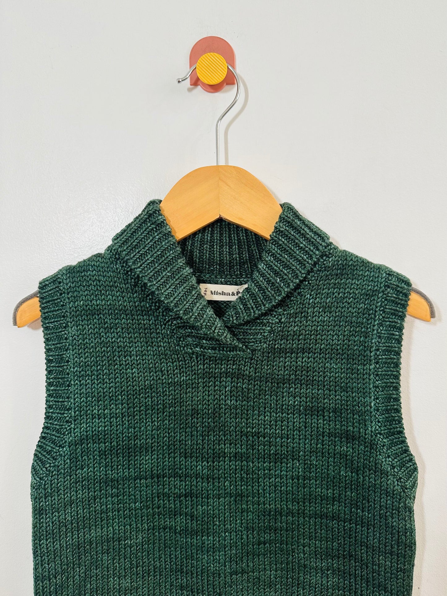 Misha & Puff Knit Wool Vest / 7-8Y