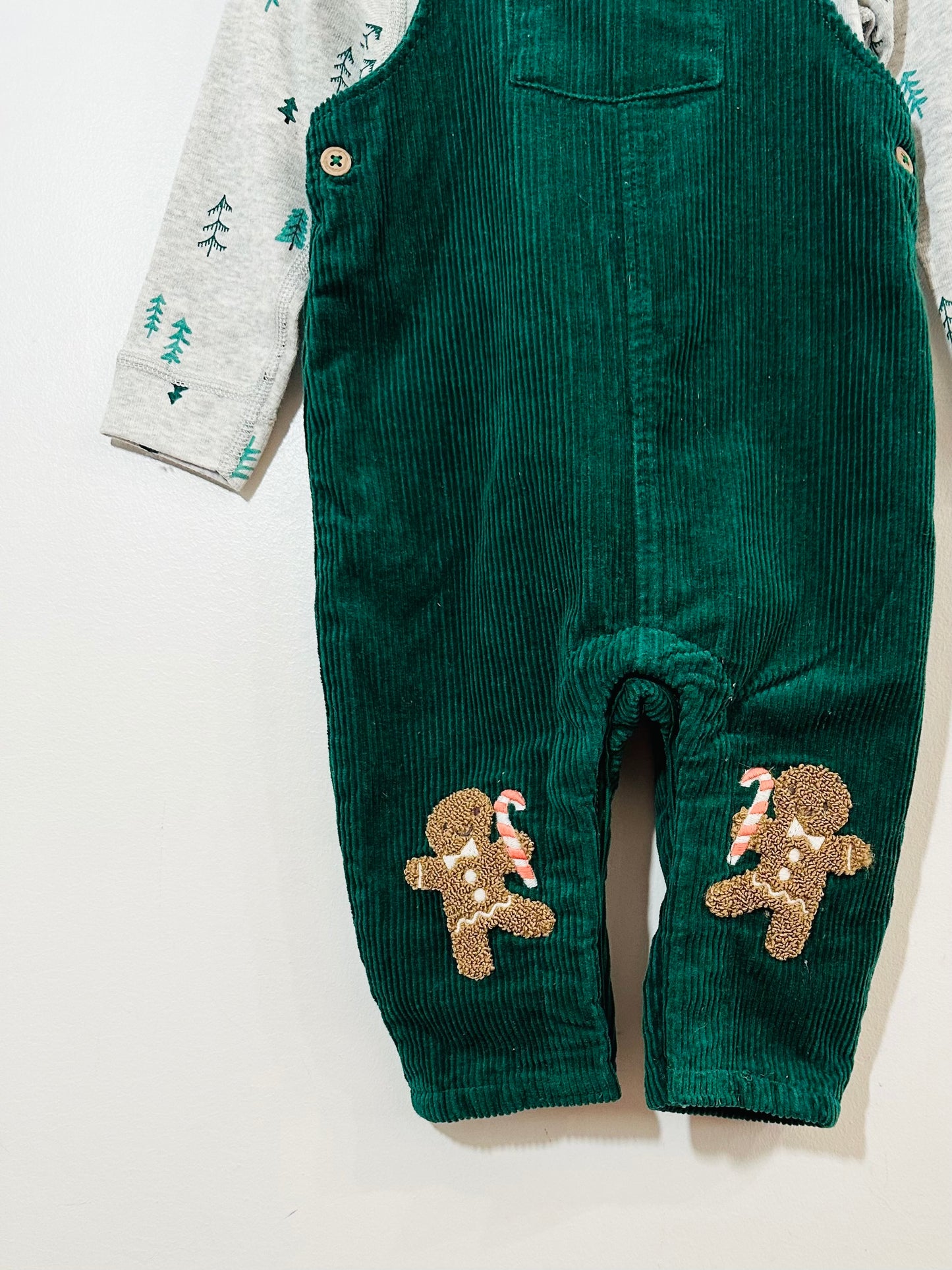 M&S Gingerbread Man Overalls Set / 12M