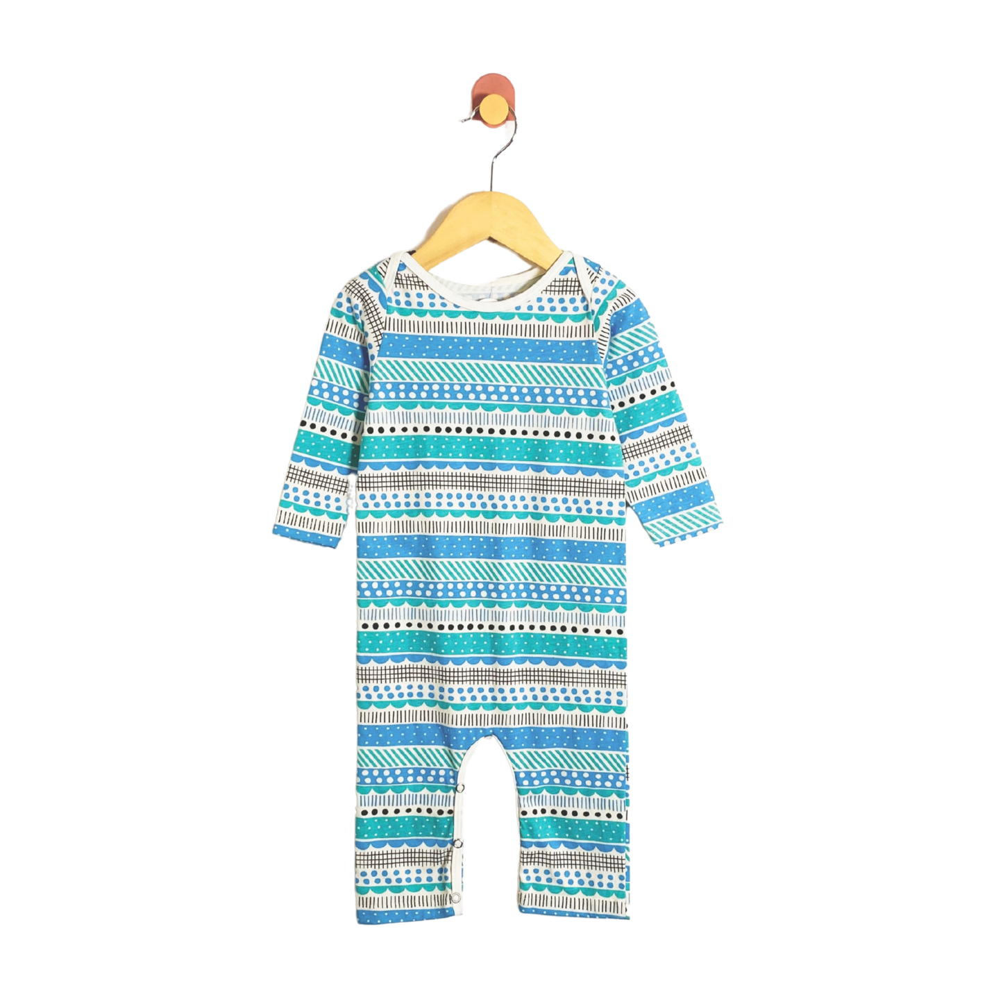 Winter Water Factory Dots and Stripes Onesie / 12M