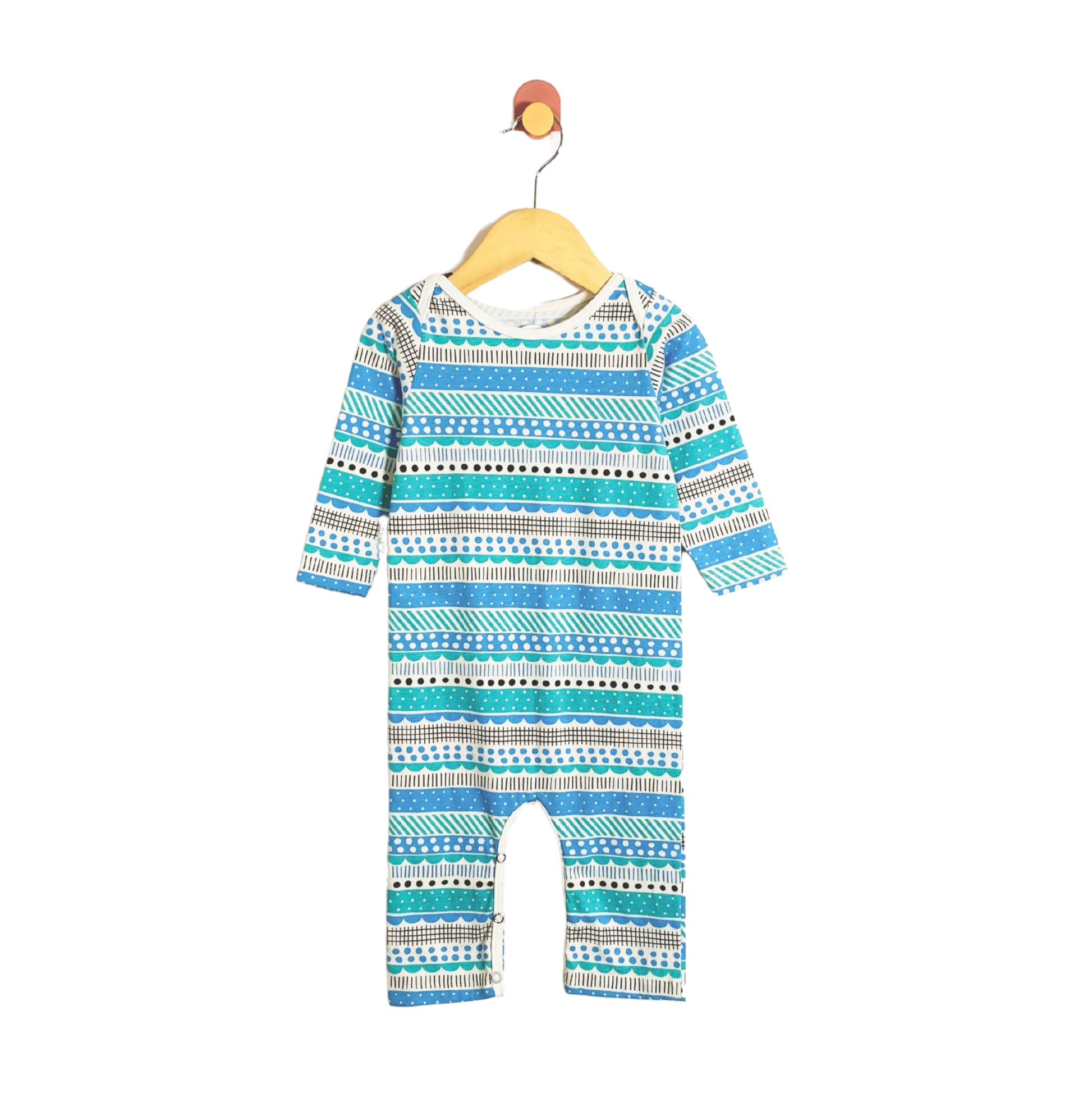 Winter Water Factory Dots and Stripes Onesie / 12M