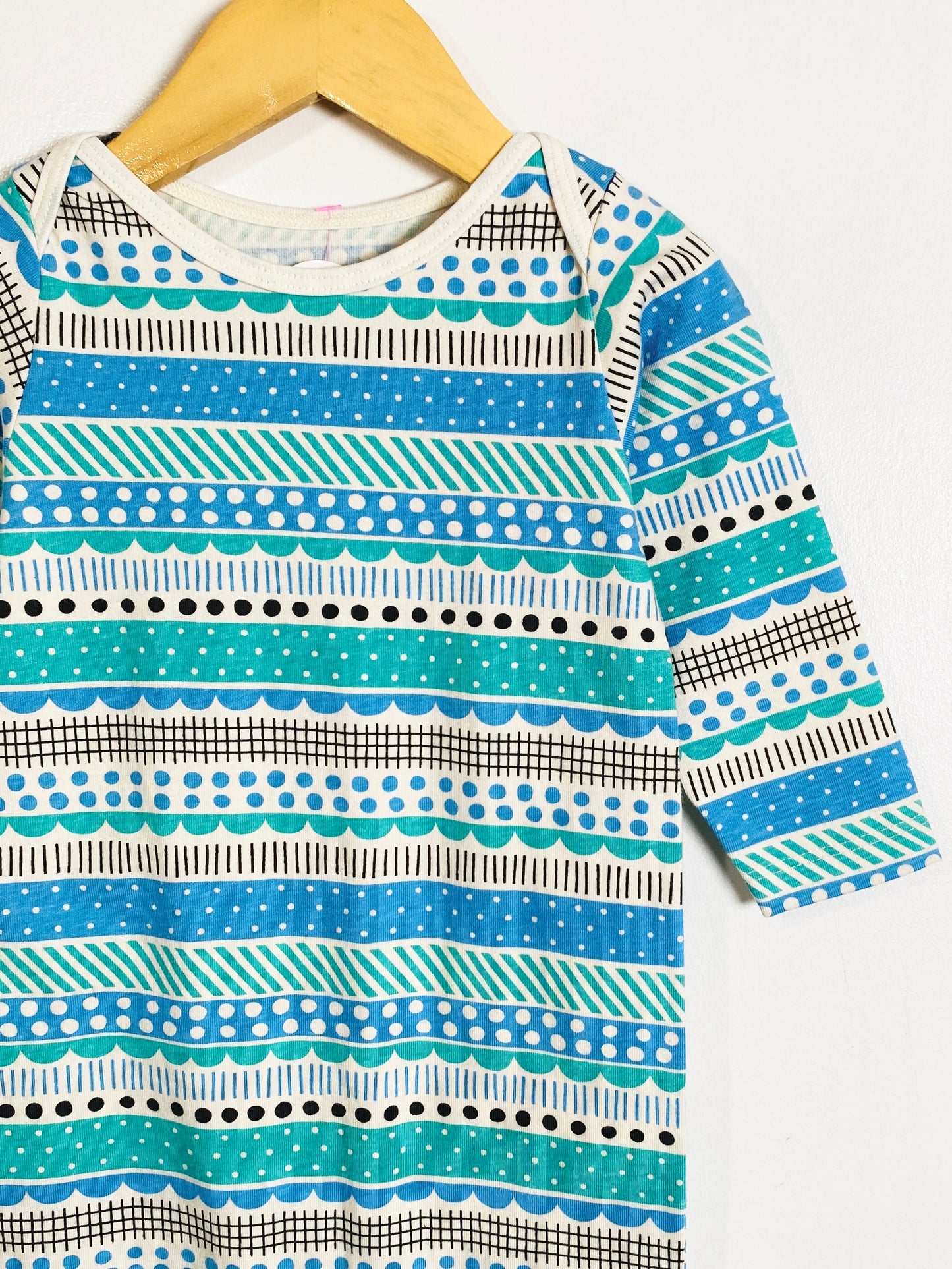 Winter Water Factory Dots and Stripes Onesie / 12M