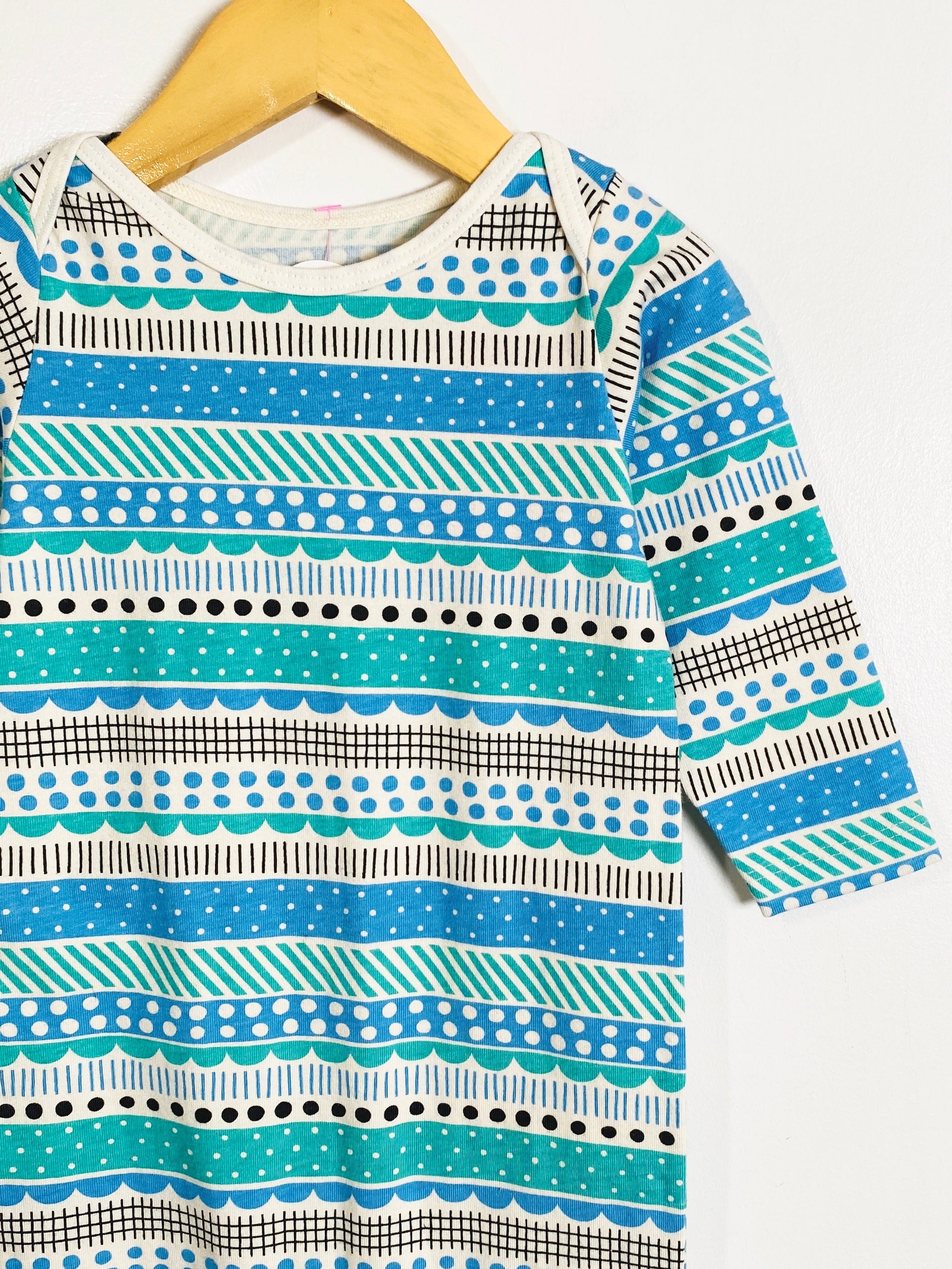 Winter Water Factory Dots and Stripes Onesie / 12M