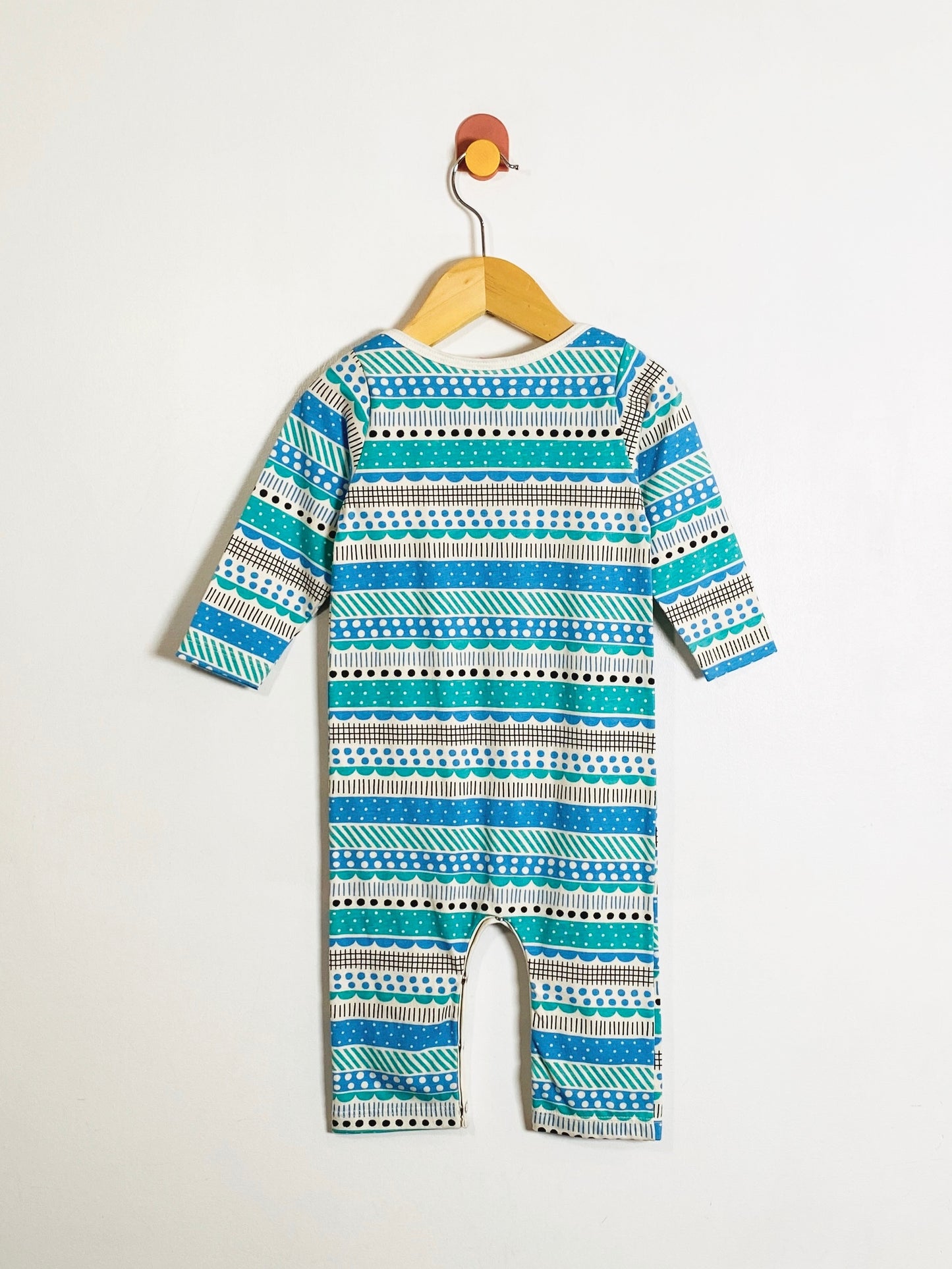 Winter Water Factory Dots and Stripes Onesie / 12M