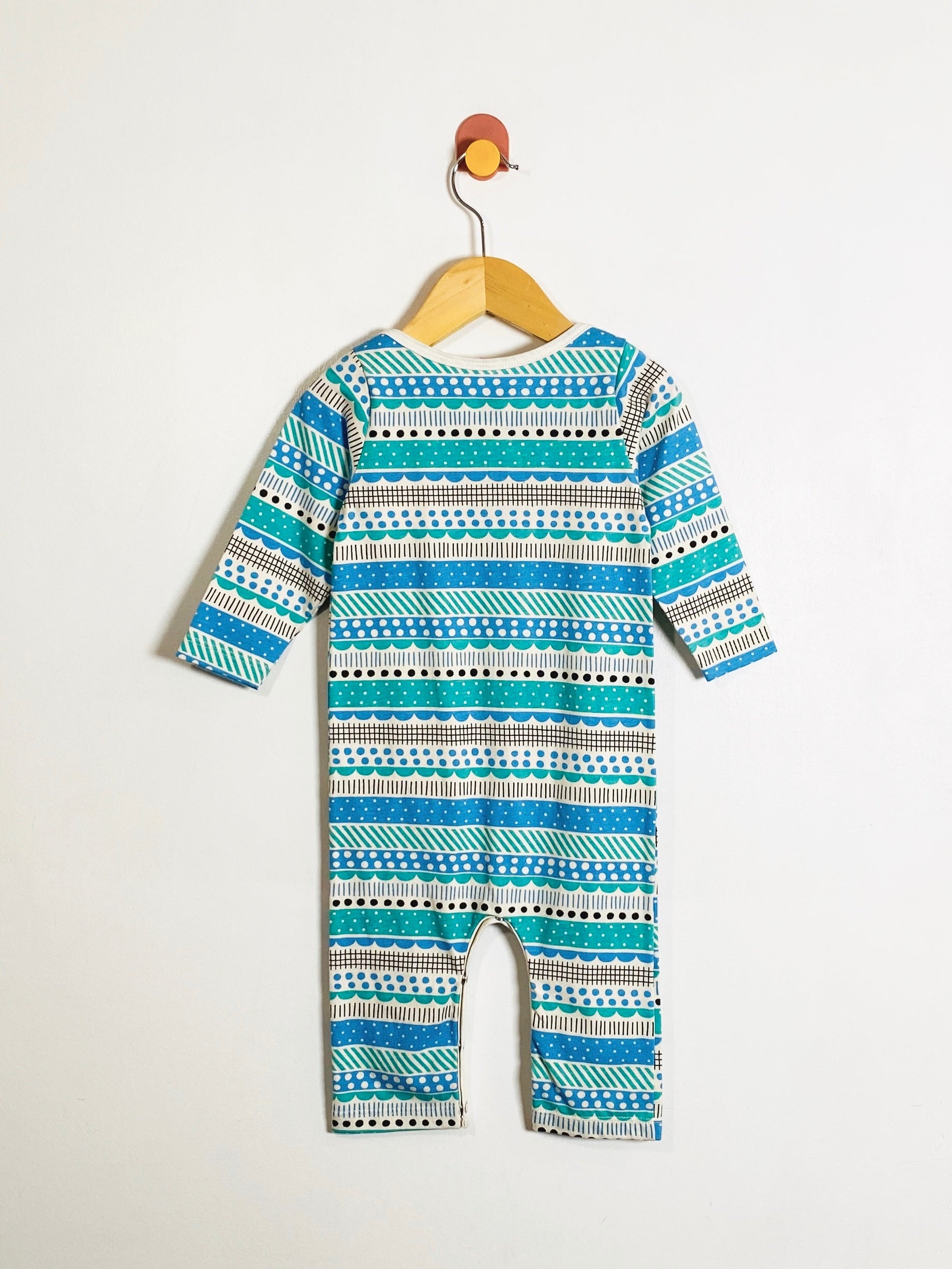 Winter Water Factory Dots and Stripes Onesie / 12M