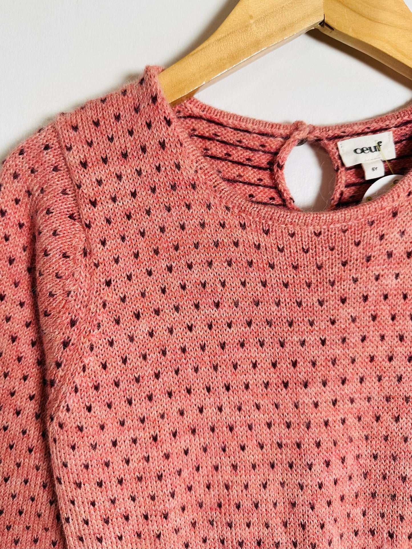 Oeuf Knit Dot Dress / 6Y