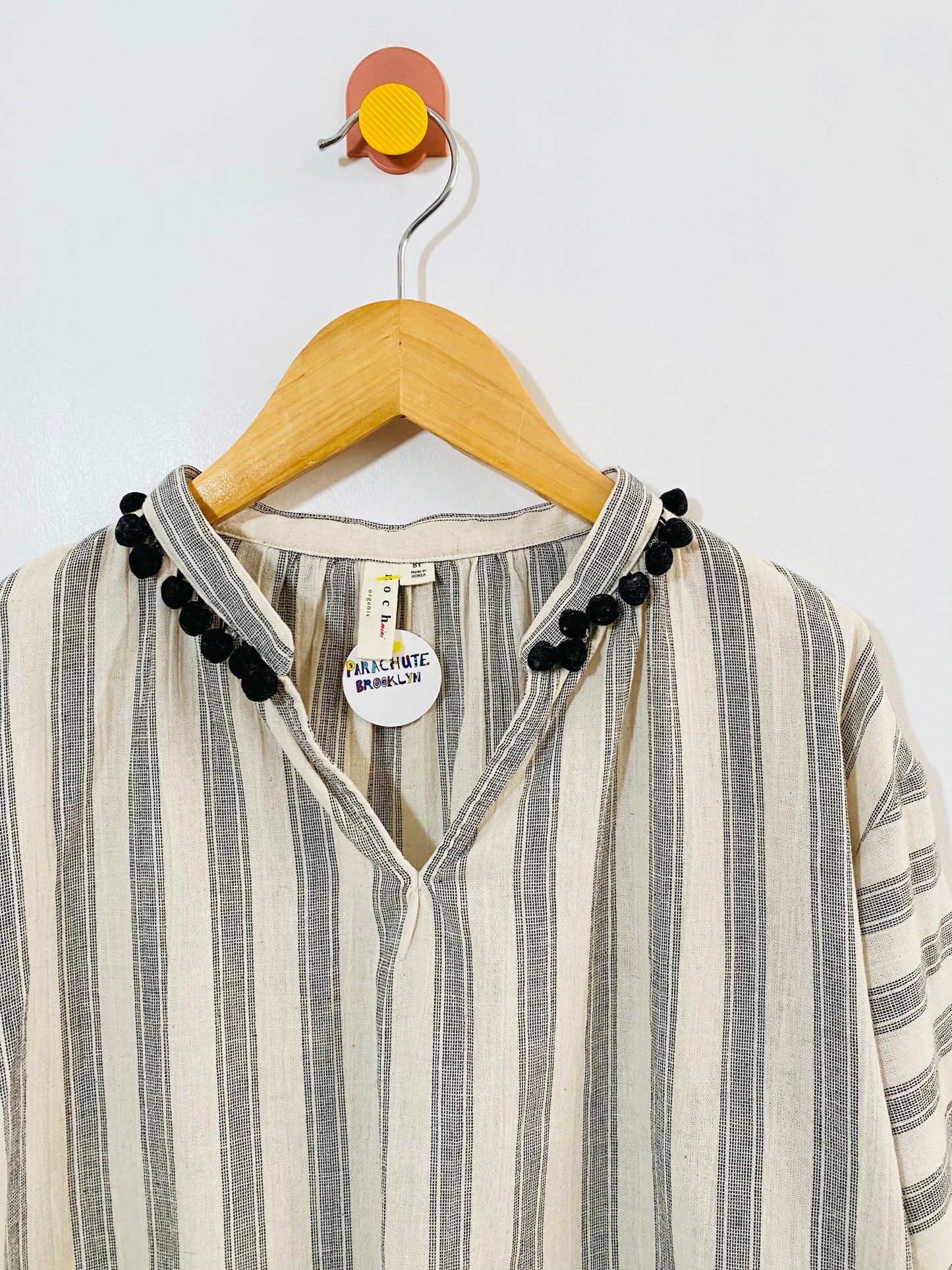 stripe cotton blouse / 8Y