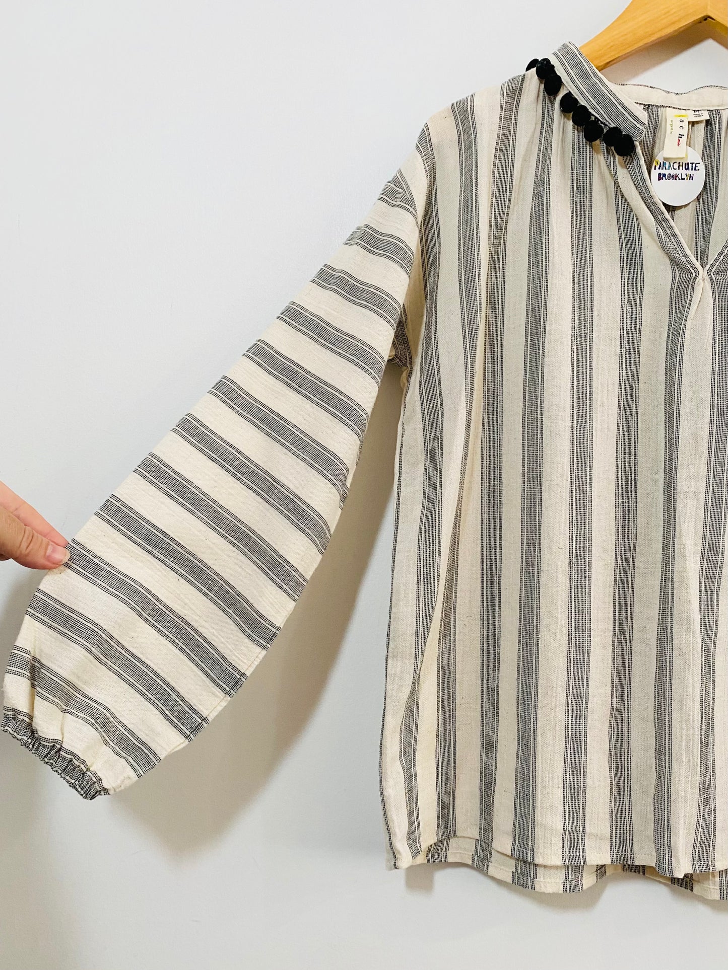stripe cotton blouse / 8Y