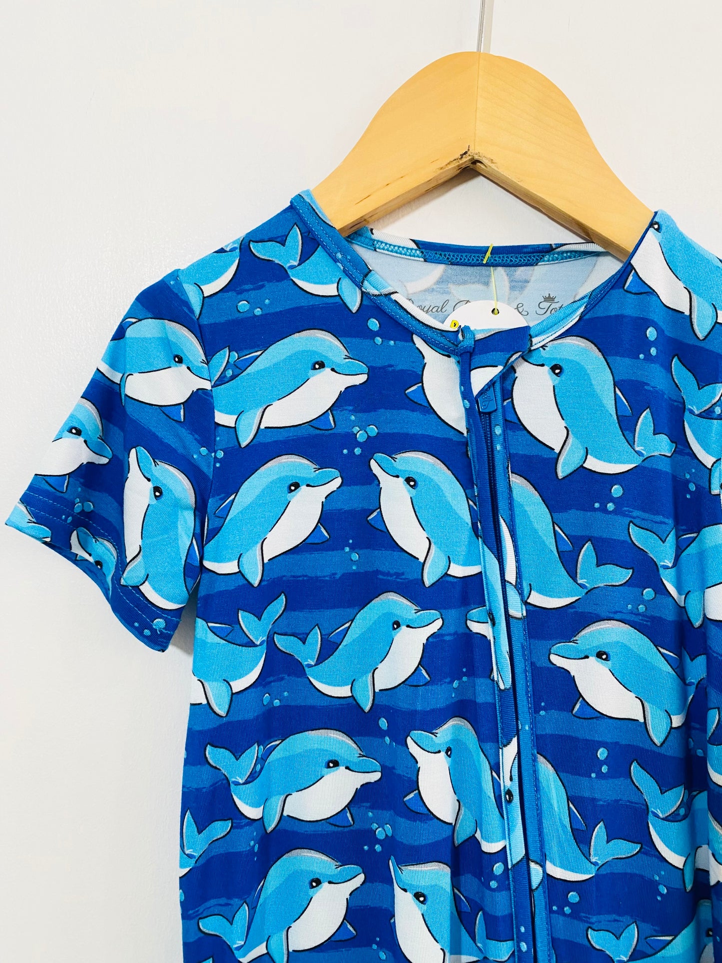whale print pajama onesie / 18-24M