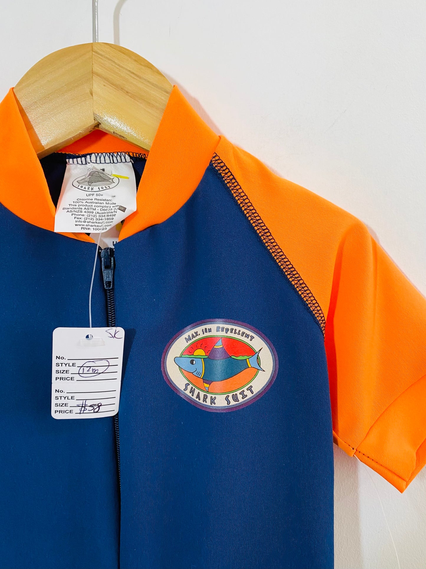 color block swim onesie / 12m