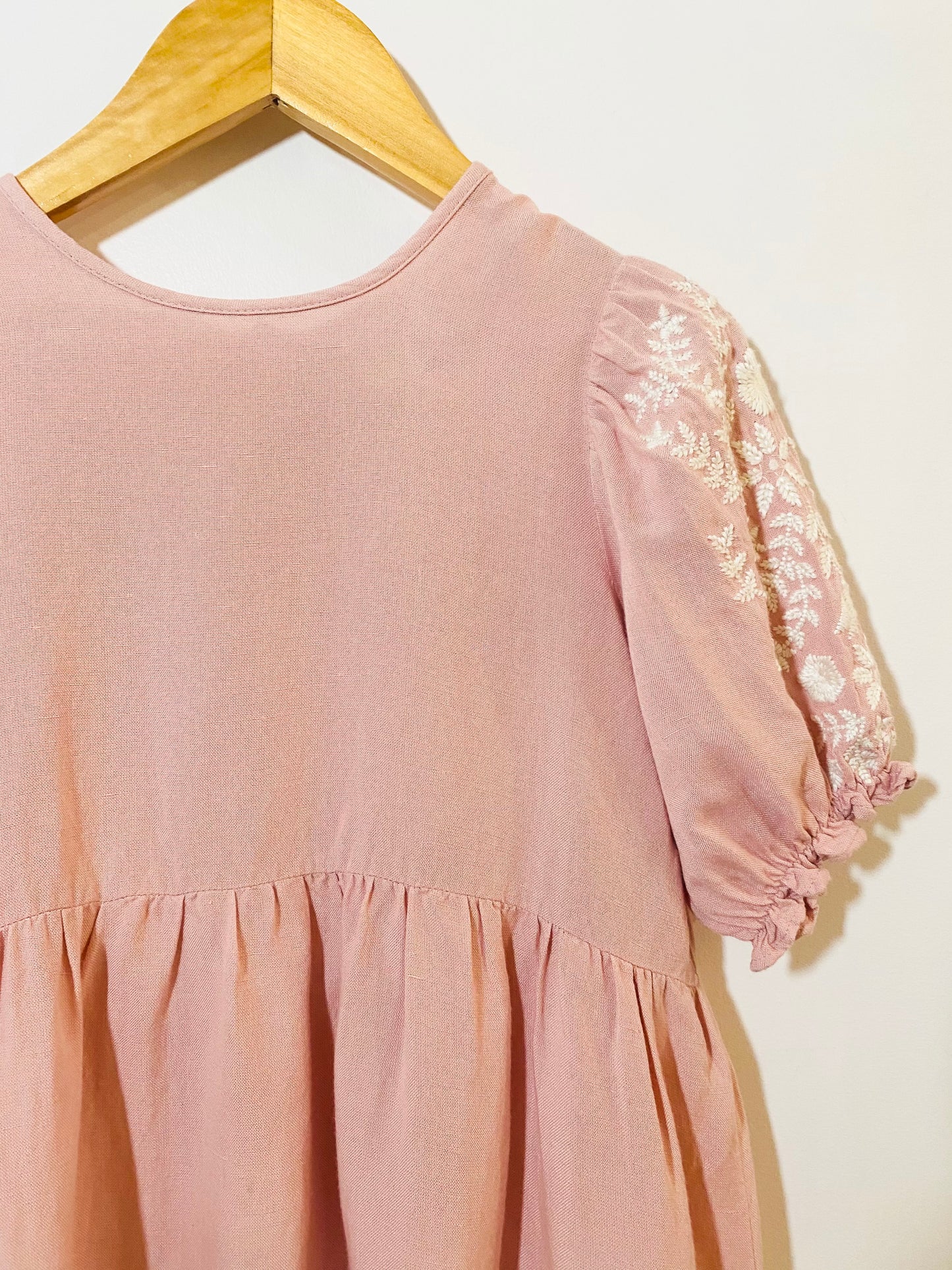 linen tiered dress / 6Y