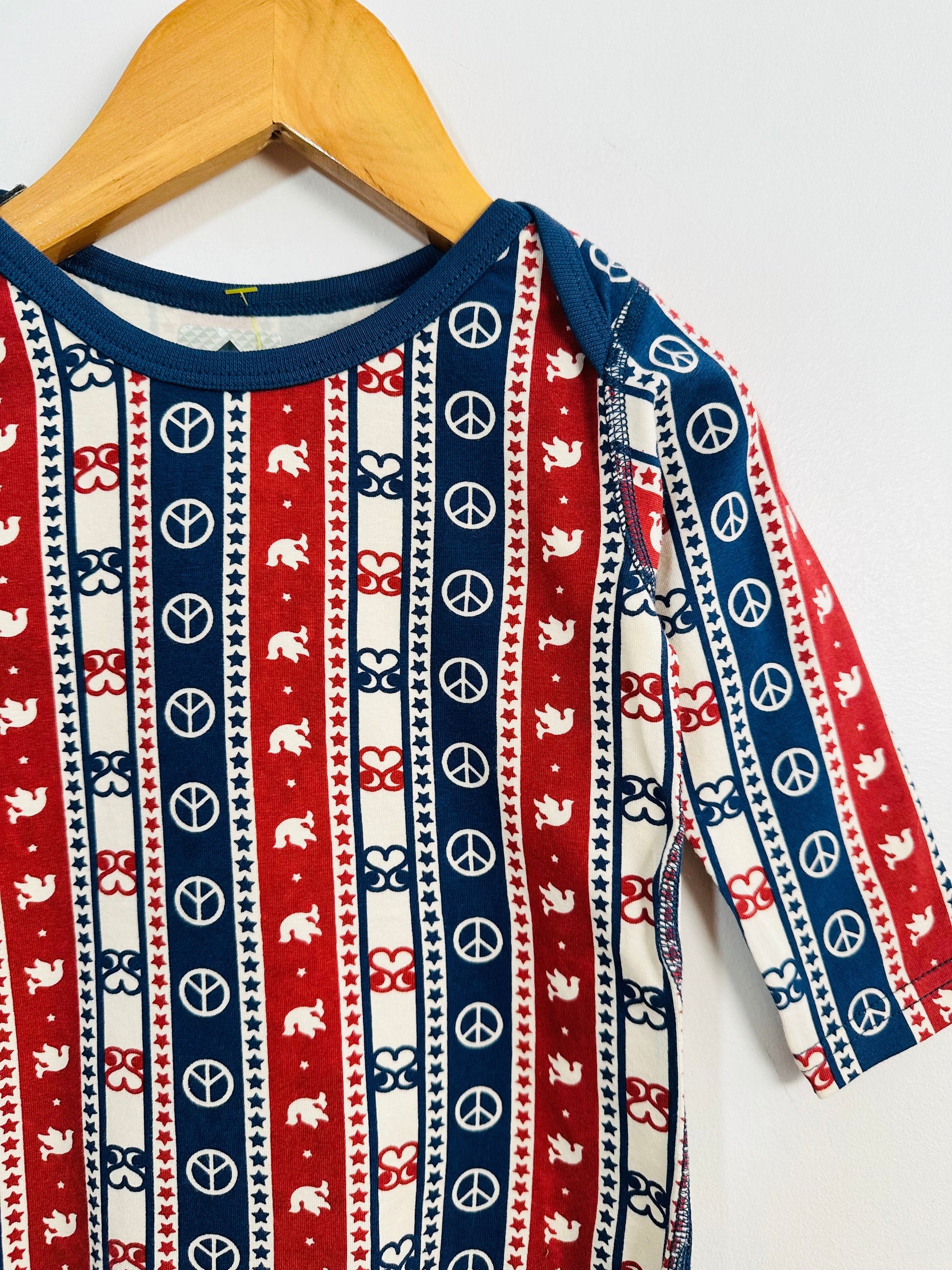 Super Boo Homes Peace Stripe Bodysuit