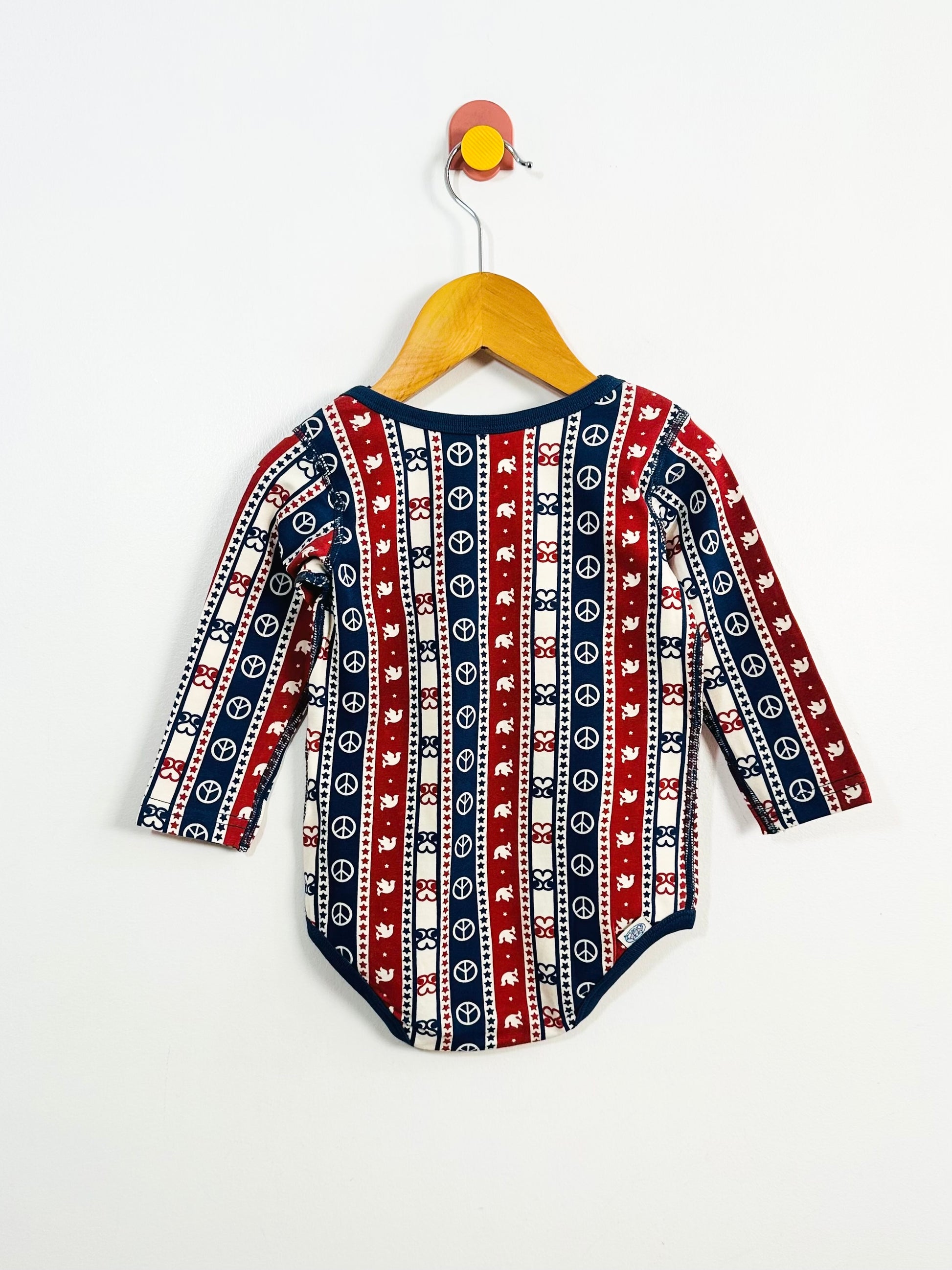 Super Boo Homes Peace Stripe Bodysuit