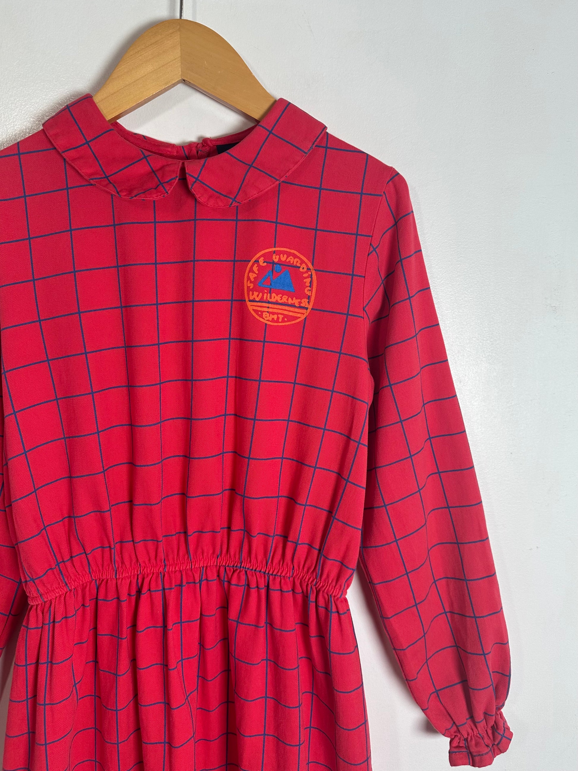 Bonmot Midi Grid Dress / 8-9Y