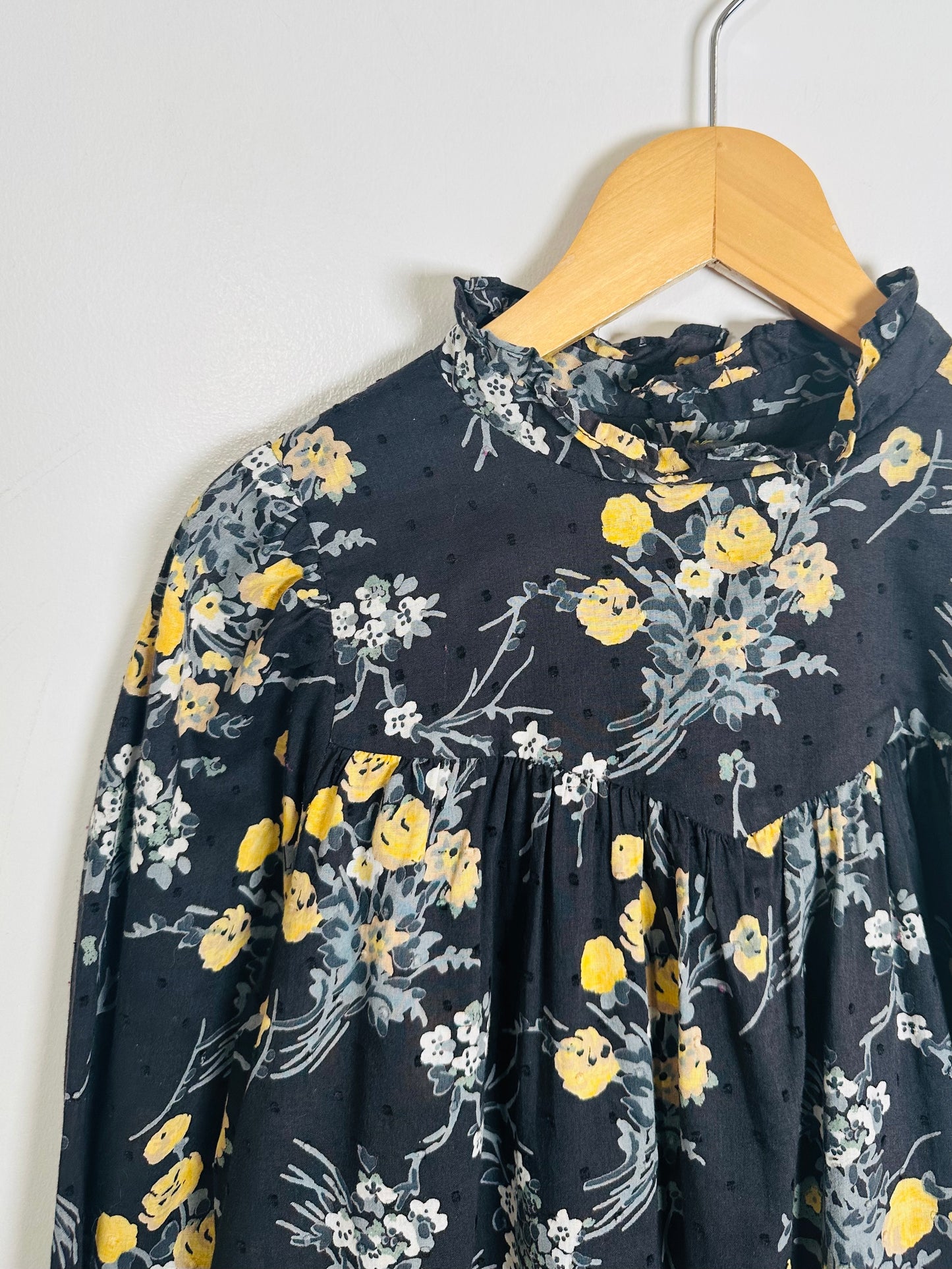 Bonpoint Floral Swiss Dot Blouse / 10Y
