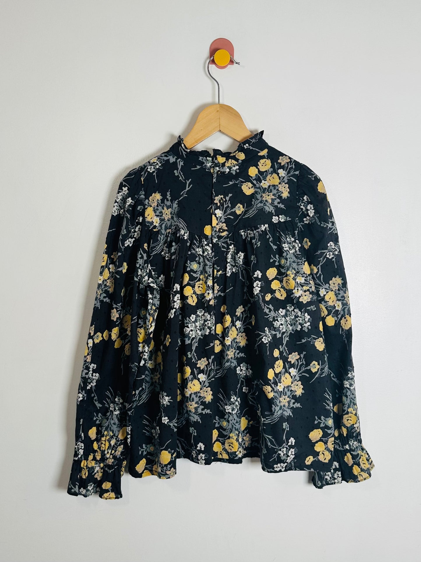 Bonpoint Floral Swiss Dot Blouse / 10Y