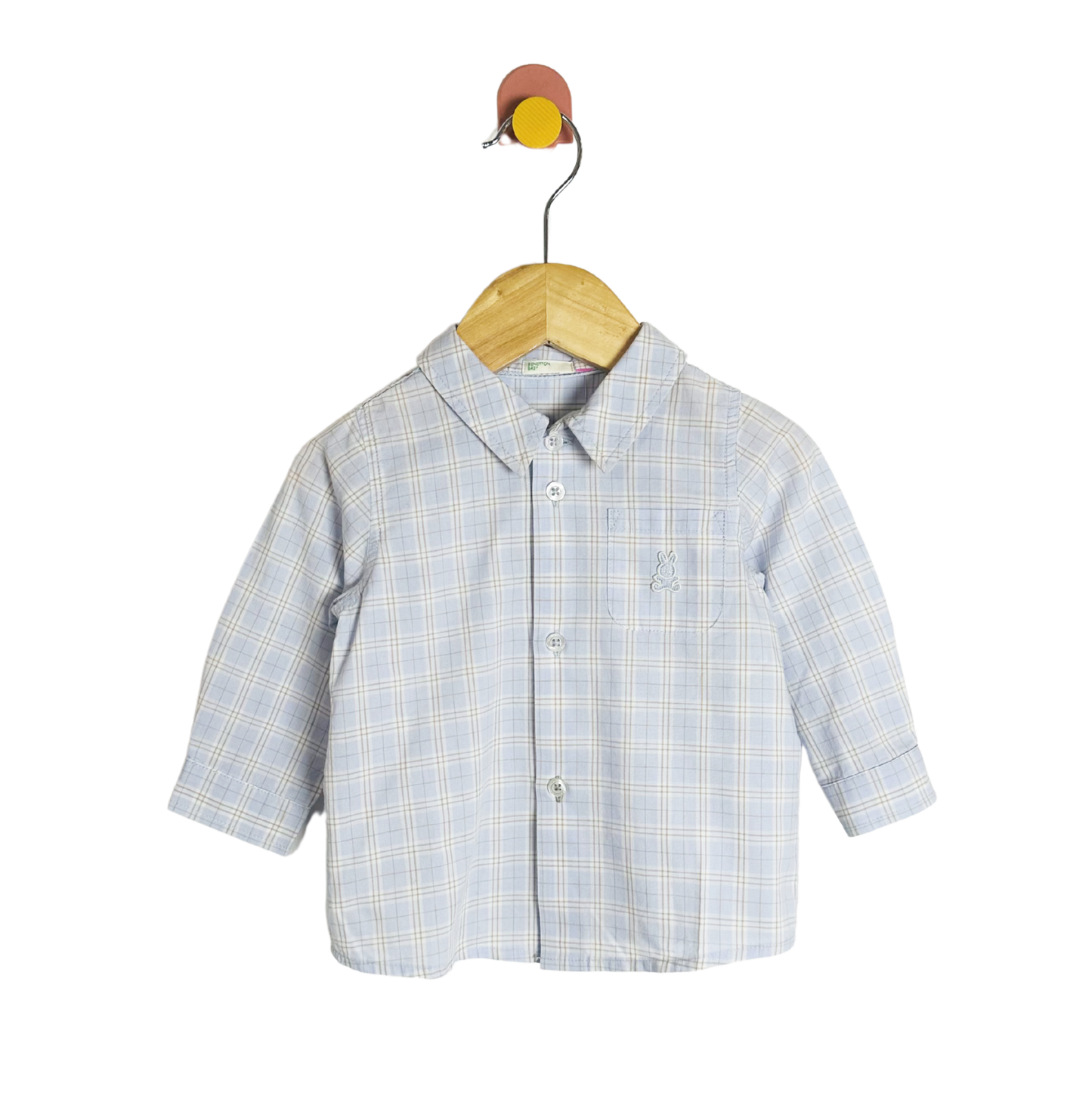Benetton Baby Plaid Bunny Button-up / 6-9M