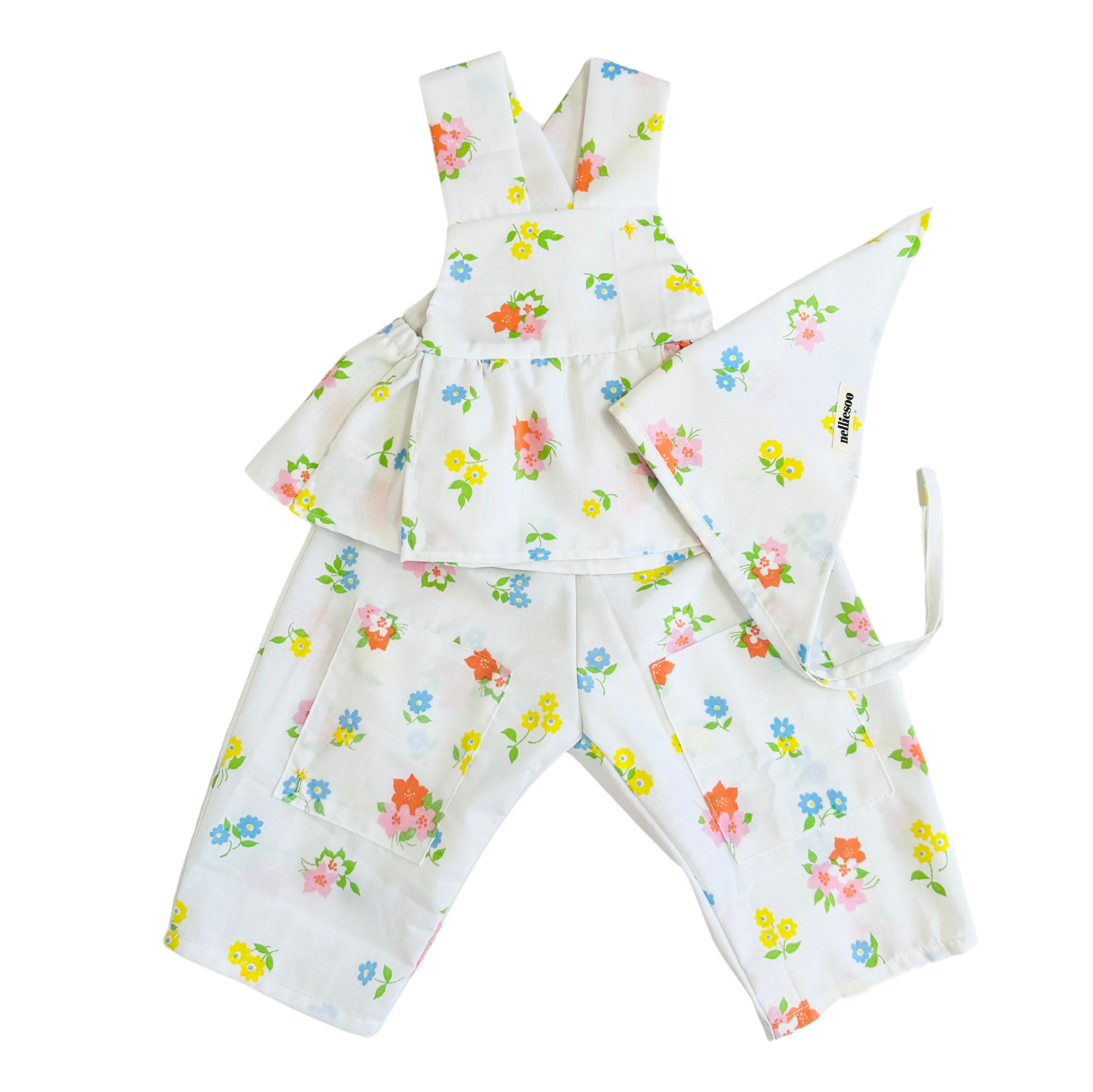 NellieSoo Upcycled Pinafore Set / 6-18M