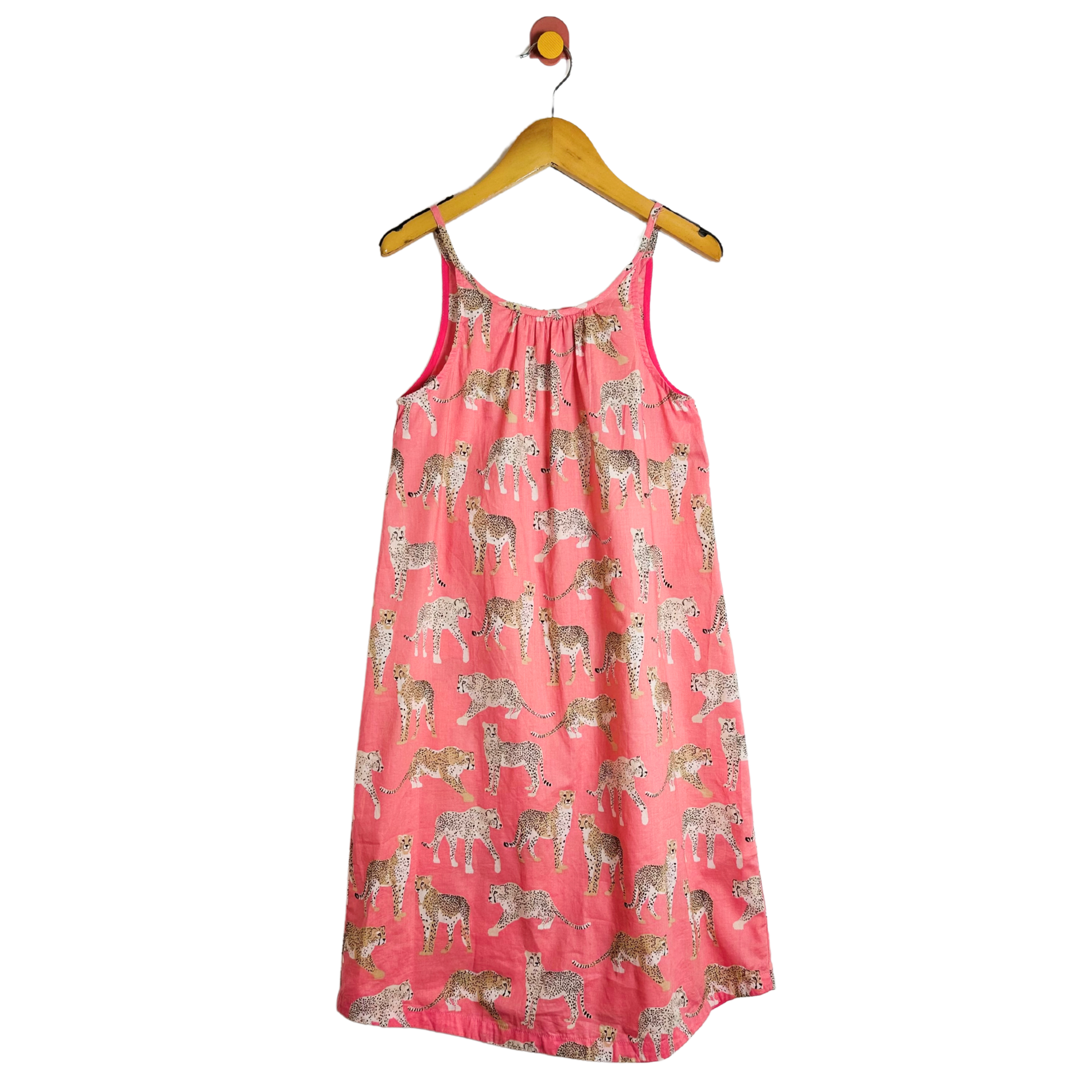 Pink Chicken Cheetah Dress / 12Y