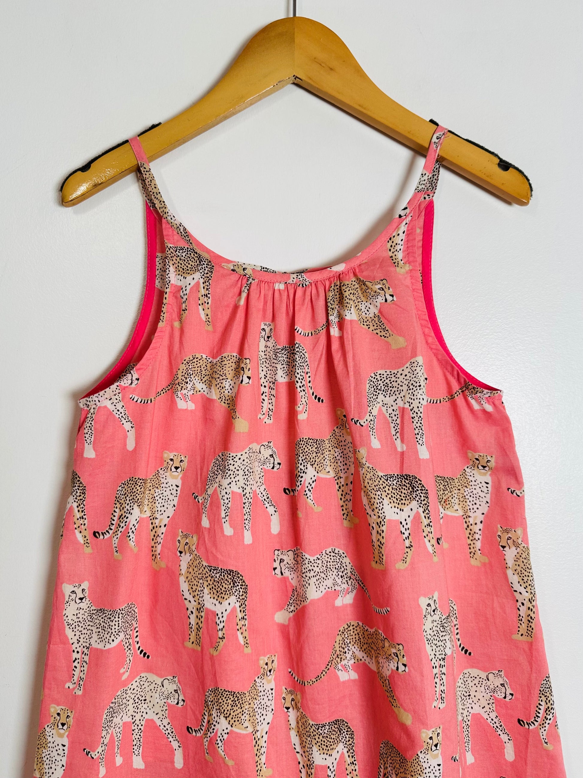 Pink Chicken Cheetah Dress / 12Y