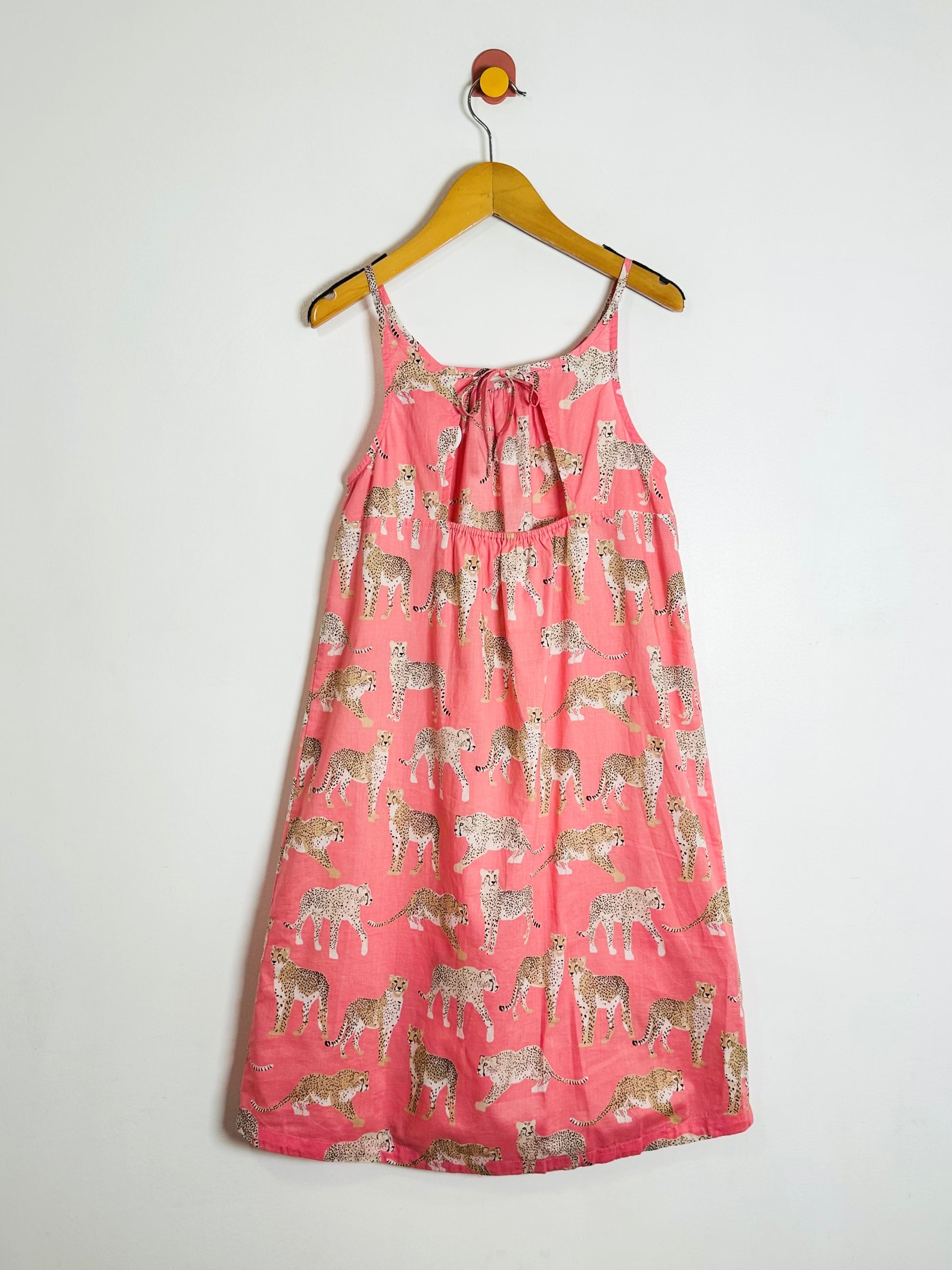 Pink Chicken Cheetah Dress / 12Y