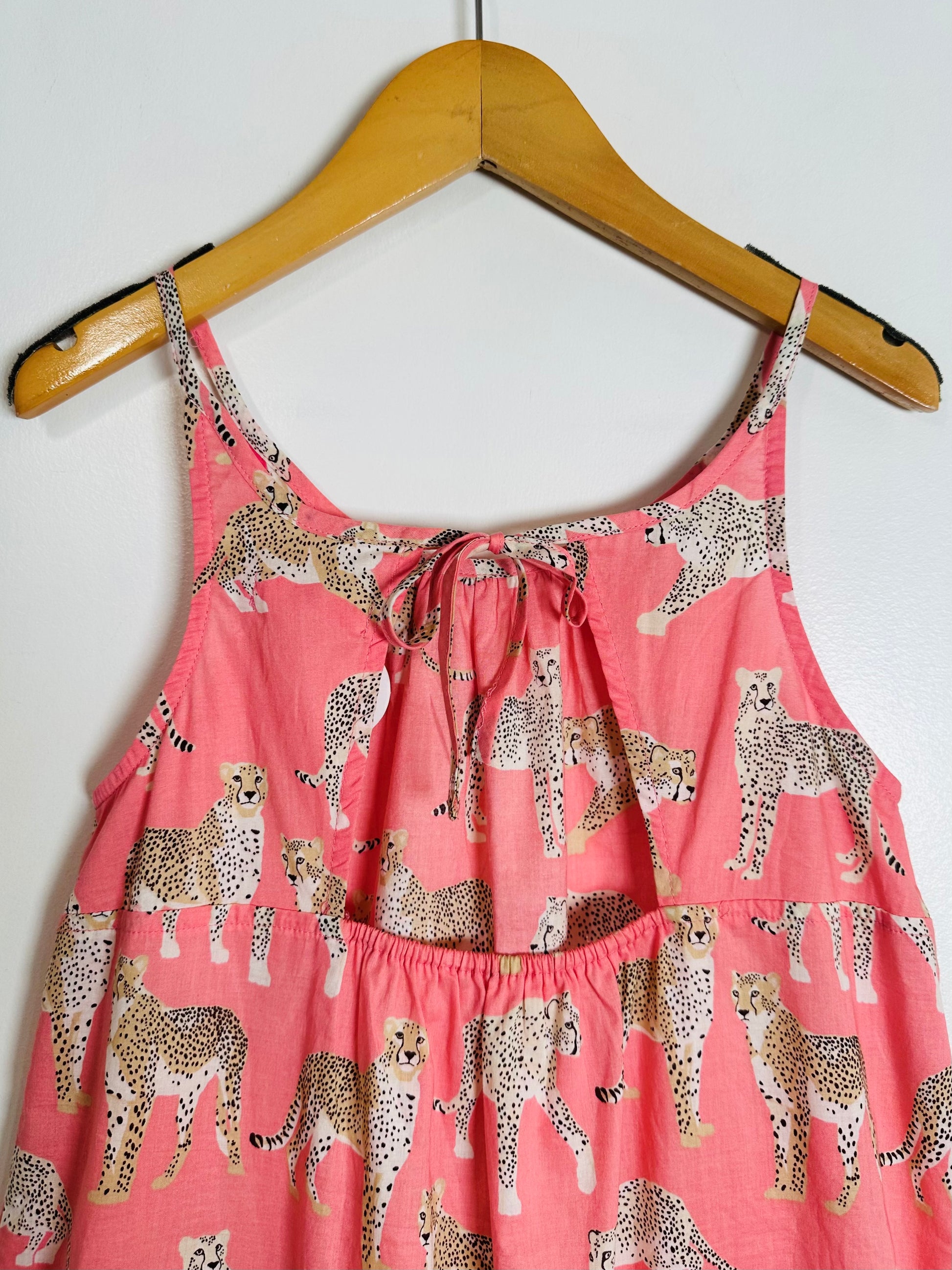 Pink Chicken Cheetah Dress / 12Y