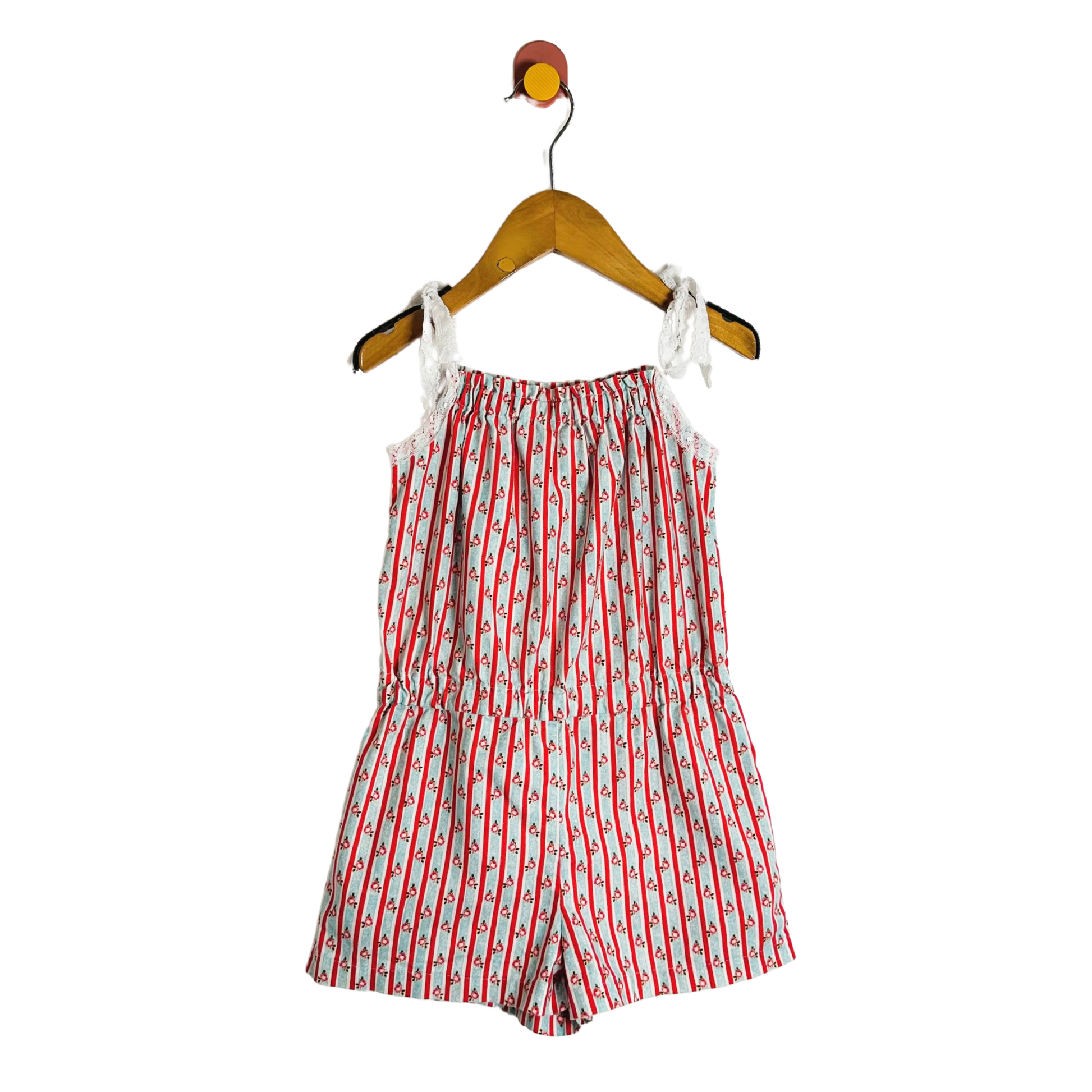 Tate & Adele Rose Stripe Romper / 4Y