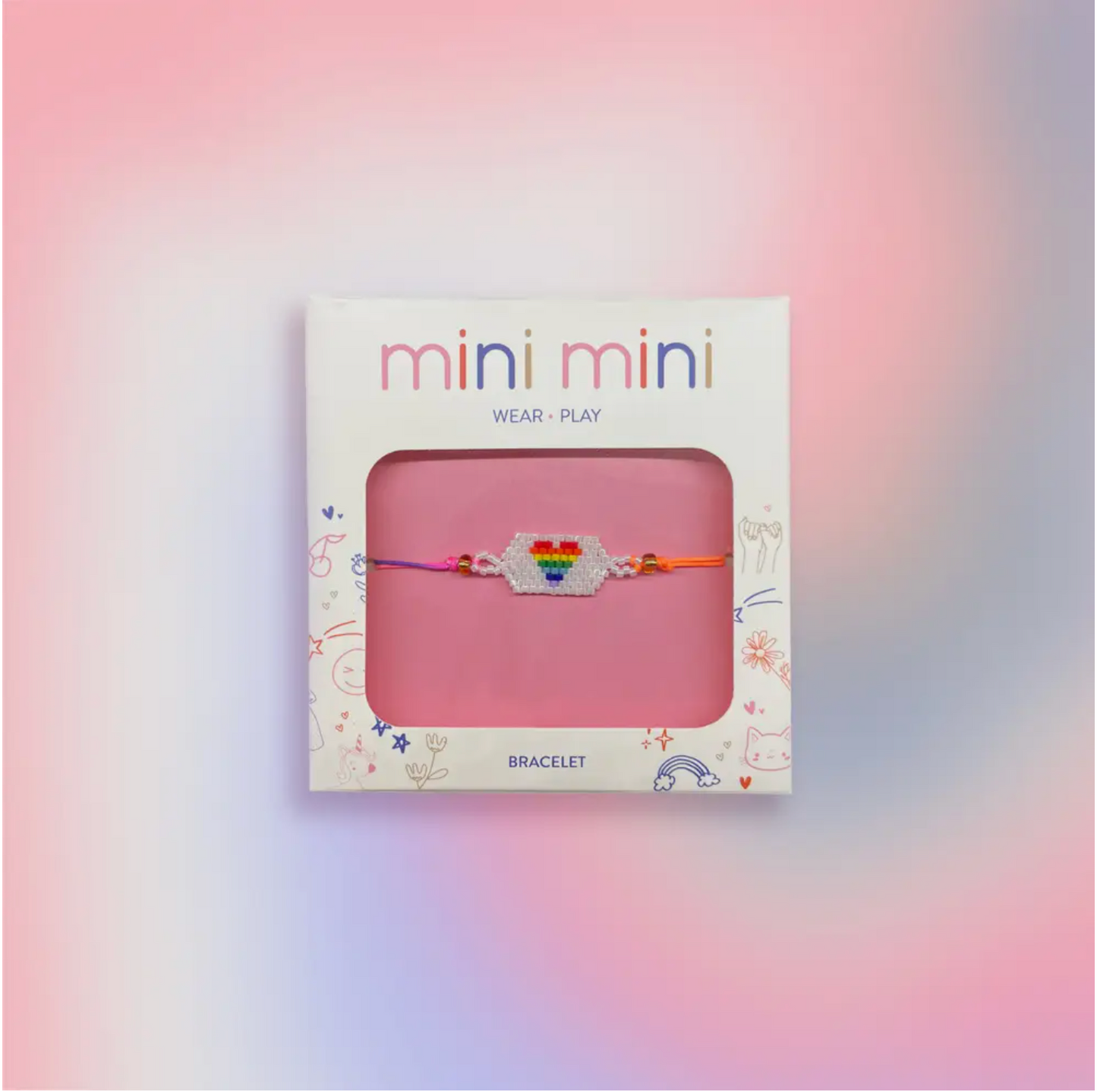 rainbow heart bracelet