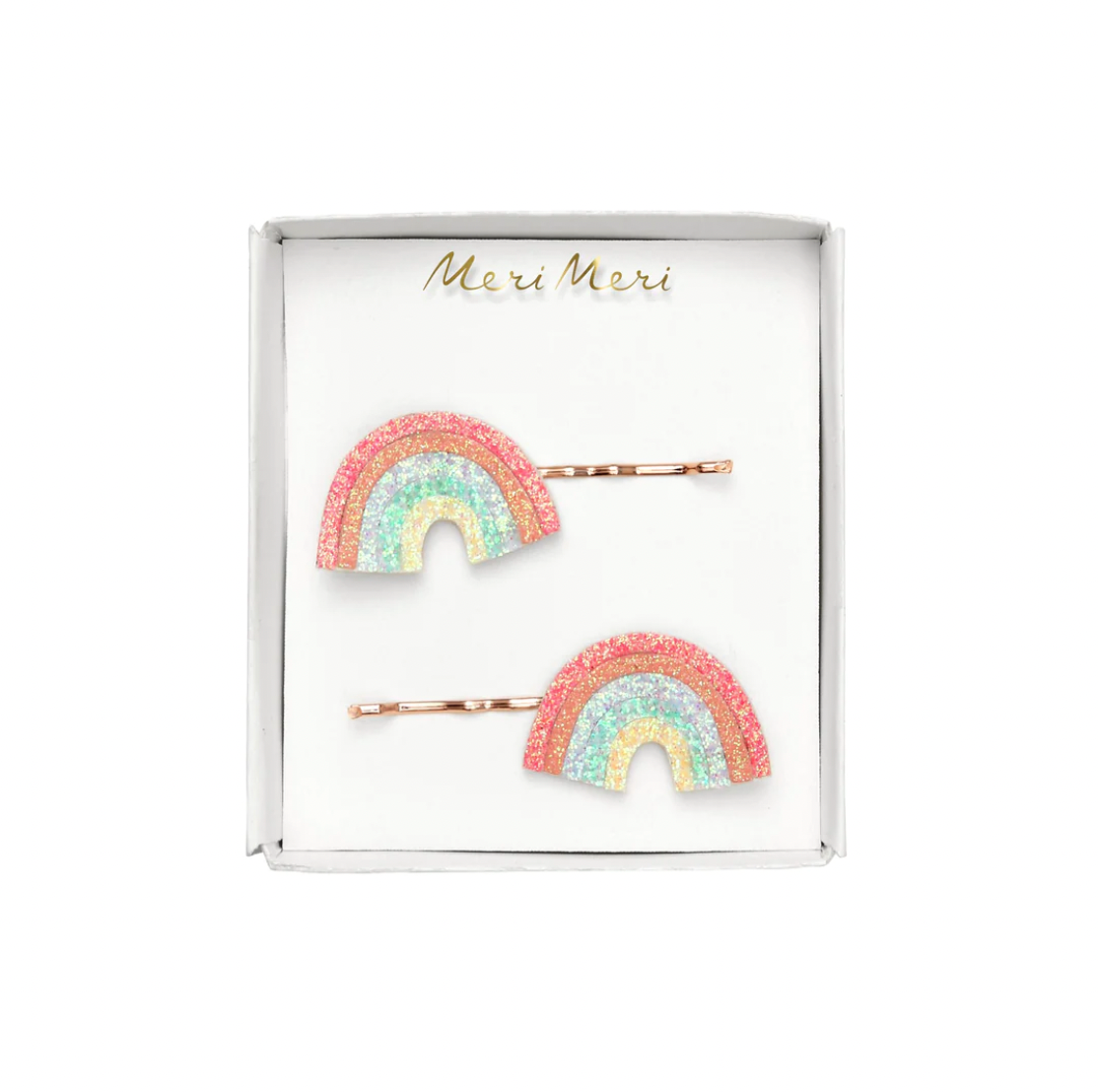 glitter rainbow hair slides (x 2)